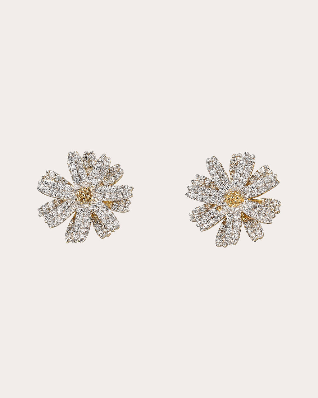 White & Canary Diamond Daisy Earrings