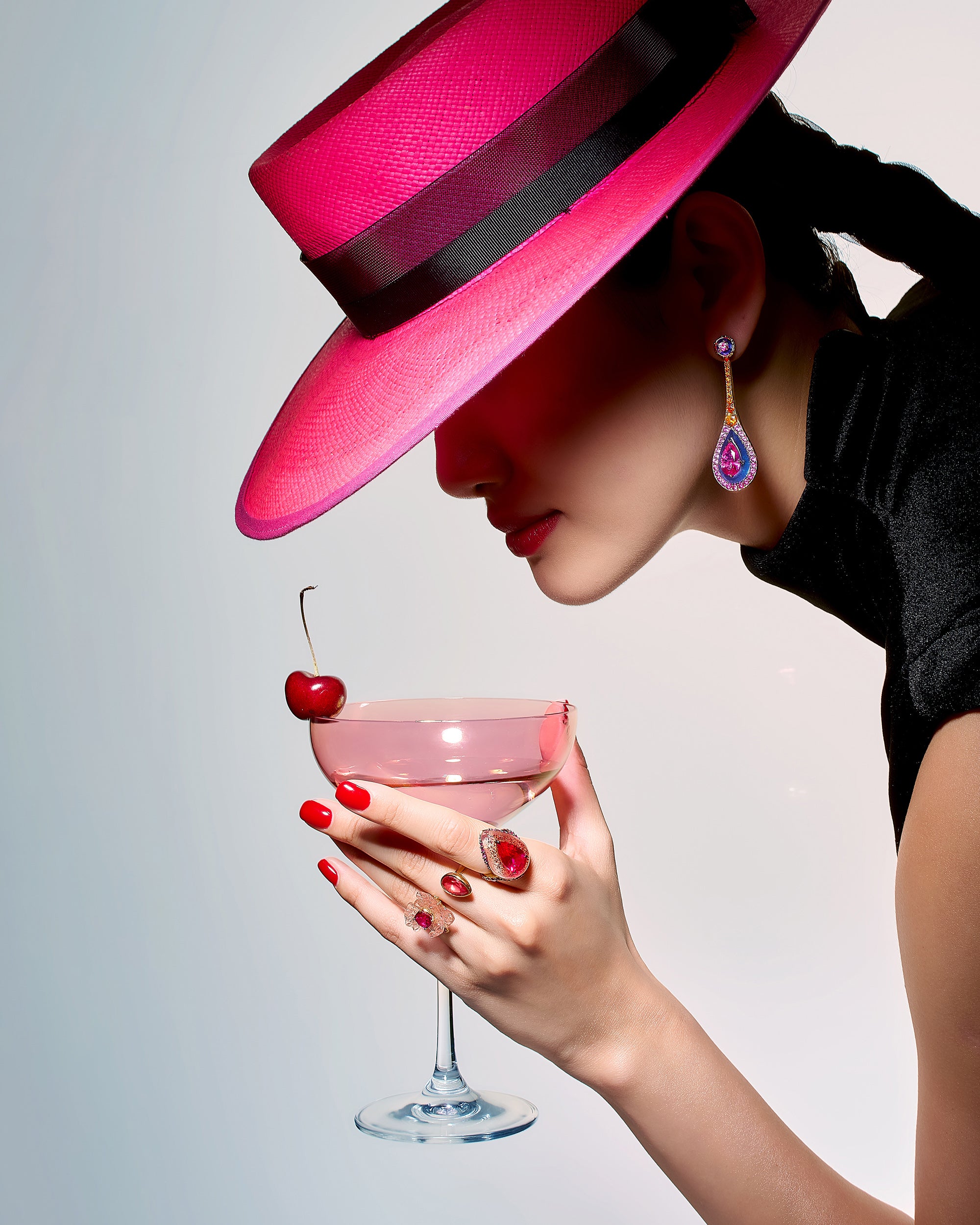 Sapphire & Spirulina Fruit Gem™ Sunset Elixir Drop Earrings