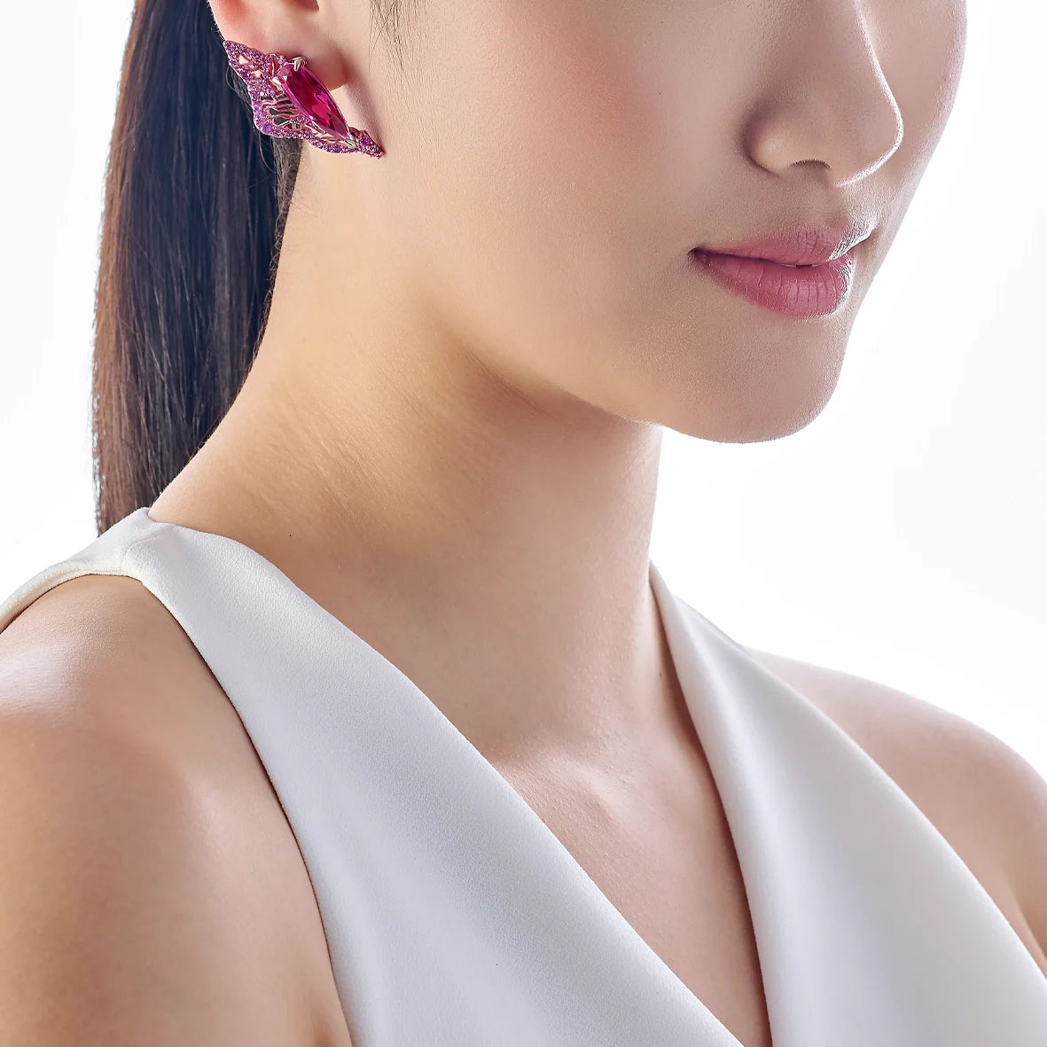 Pink Sapphire Halia Stud Earrings