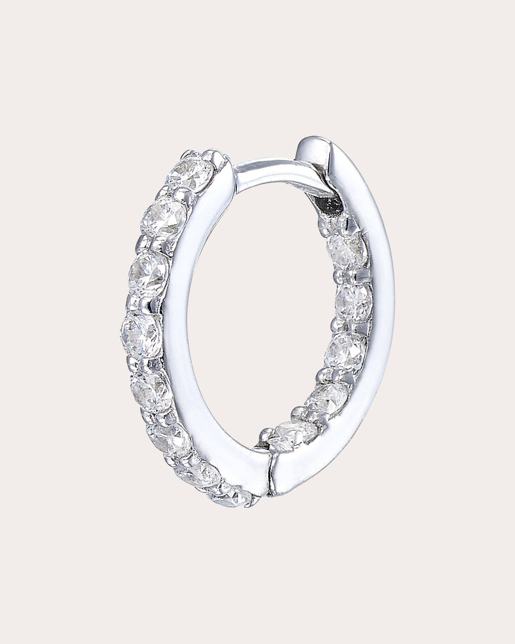 Diamond Heart Hoop Earrings