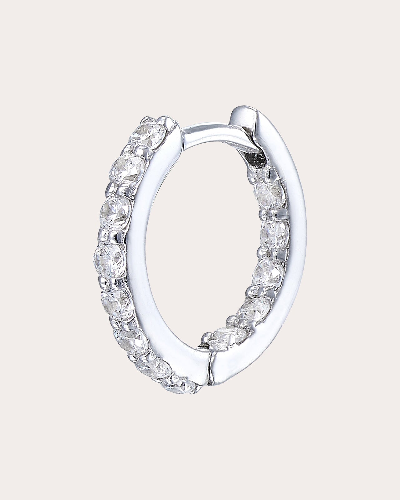 Diamond Heart Hoop Earrings