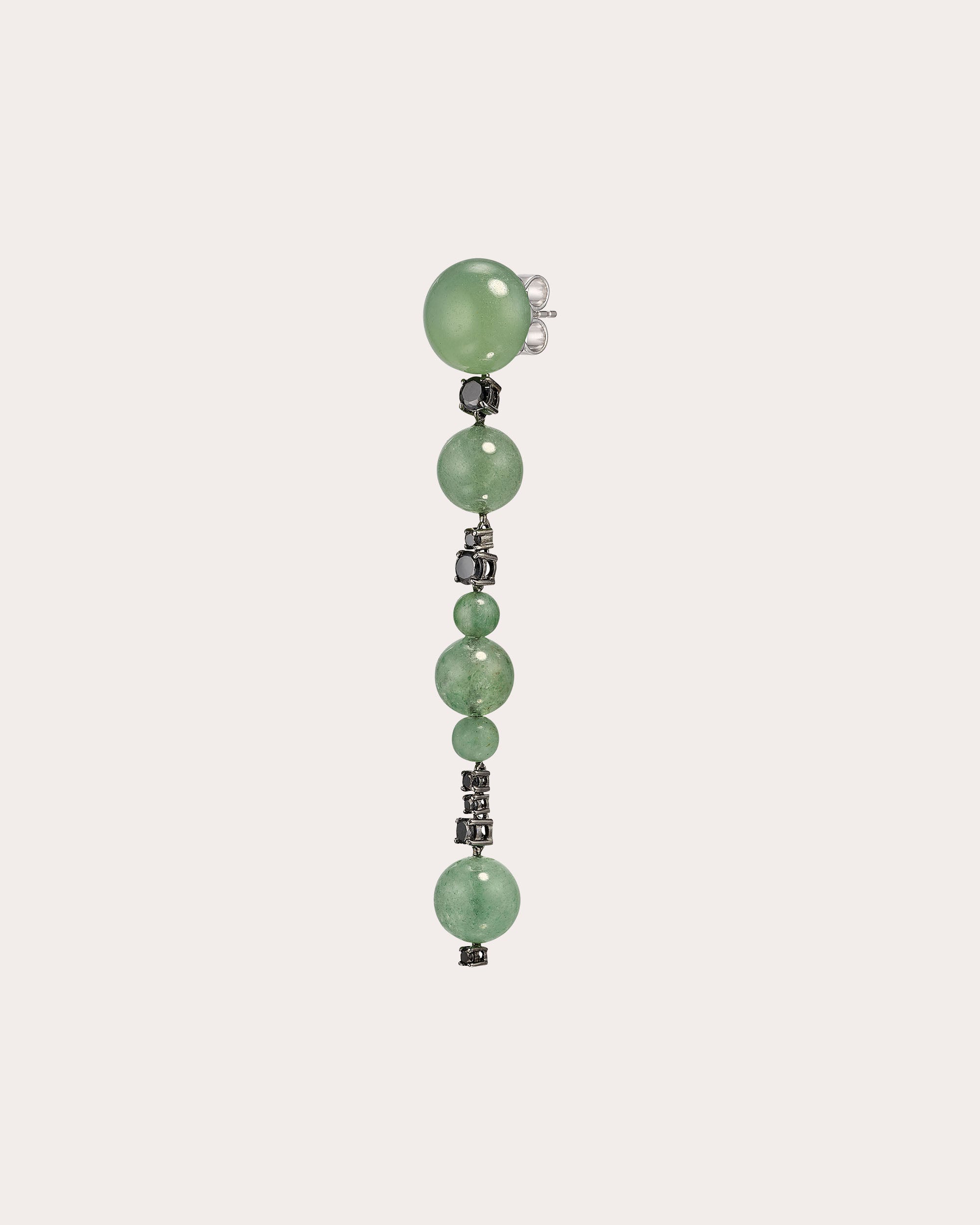 Jade & Black Onyx Matrix Love & Pain Drop Earrings