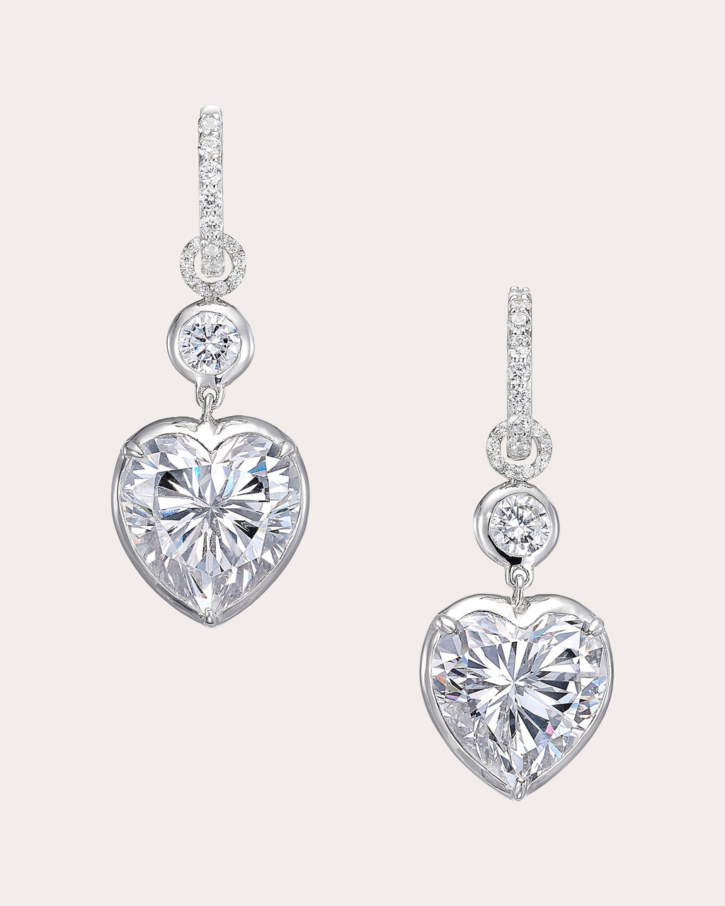 Diamond Large Heart Hoop Earrings