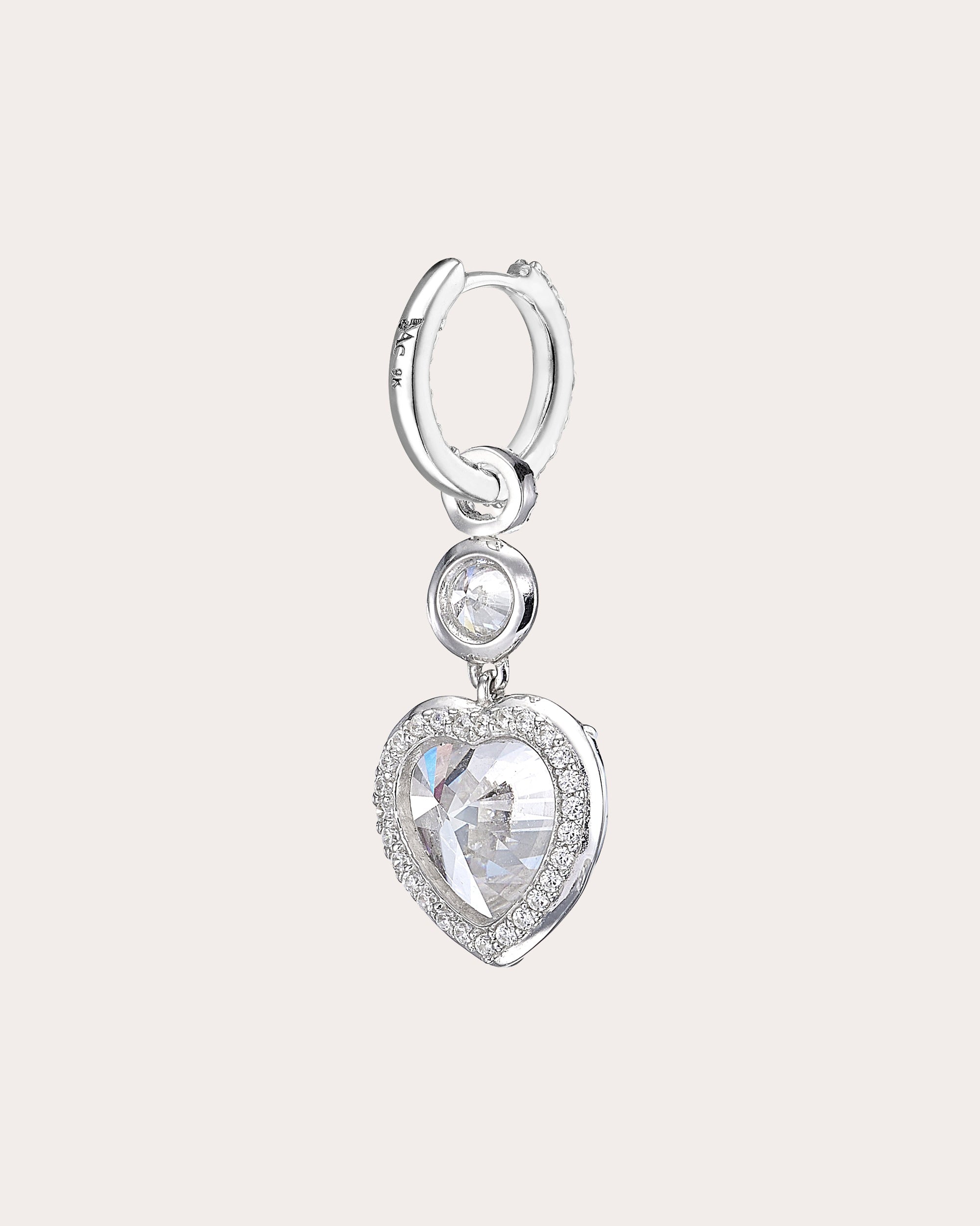 Diamond Large Heart Hoop Earrings