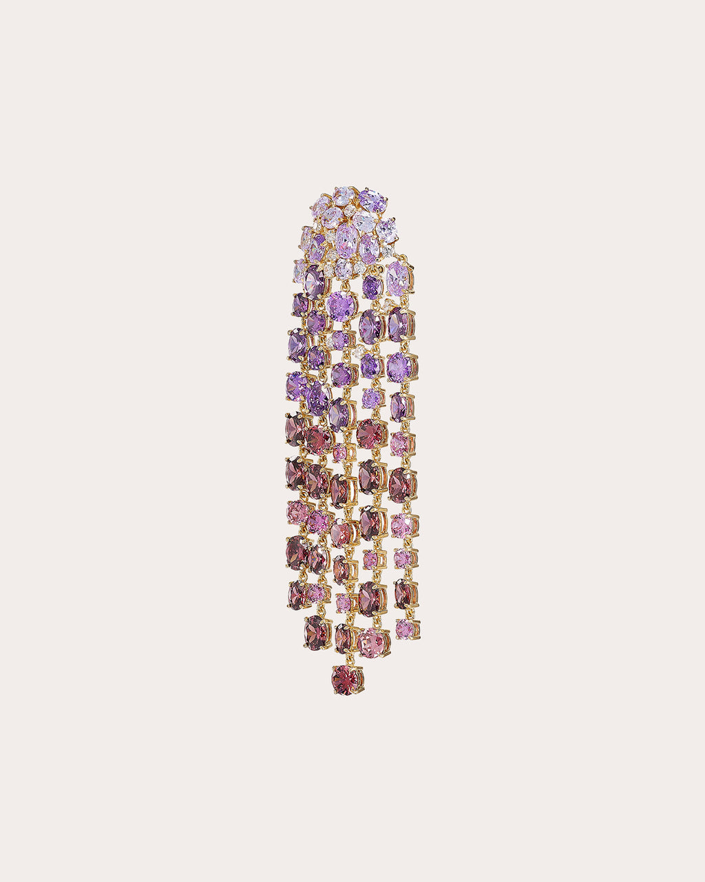 Diamond & Amethyst Cascade Ombré Drop Earrings