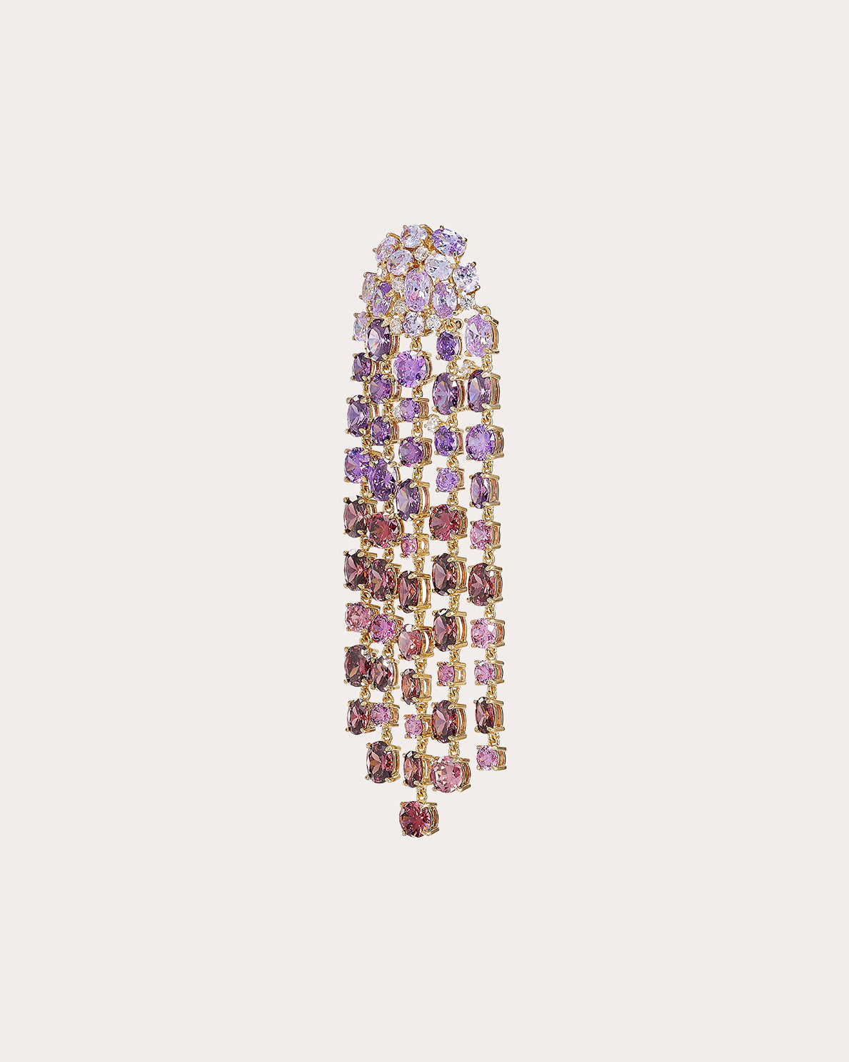 Diamond & Amethyst Cascade Ombré Drop Earrings