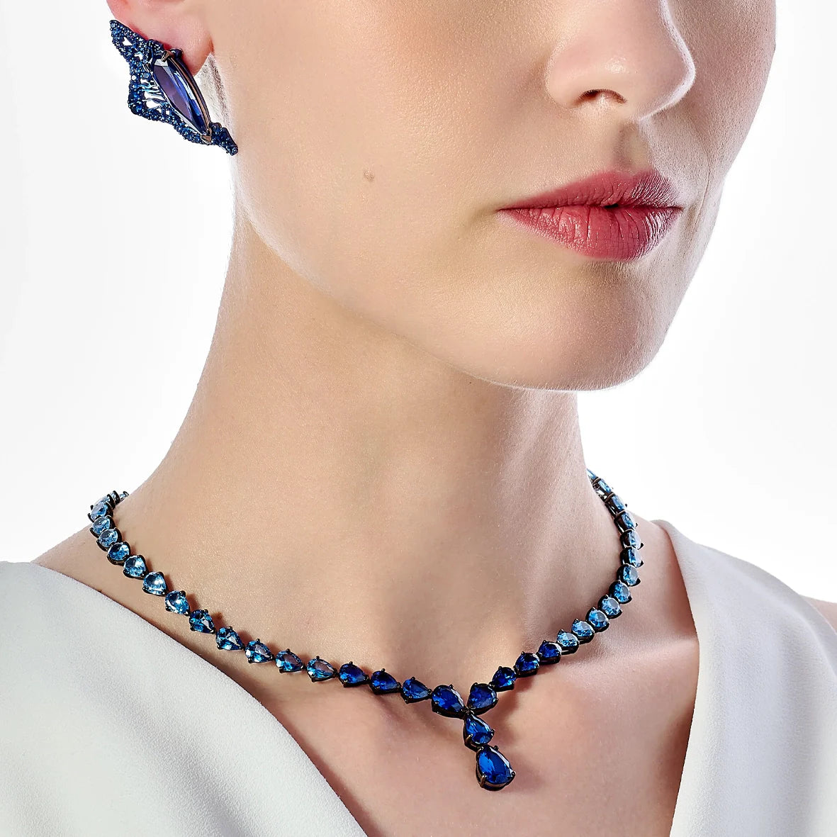 Royal Blue Sapphire Halia Stud Earrings
