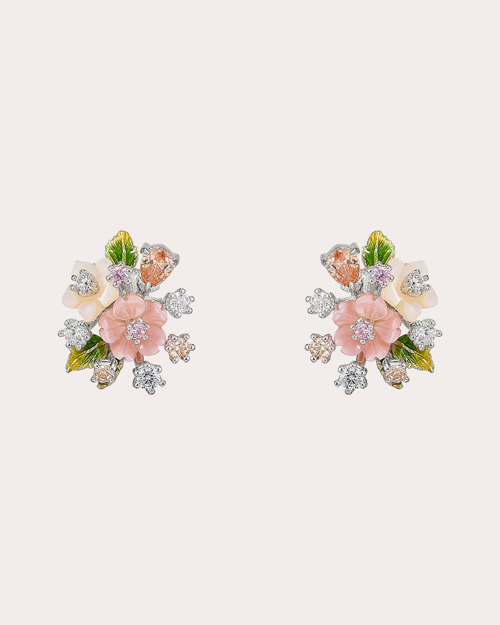Diamond Mini Bouquet Stud Earrings