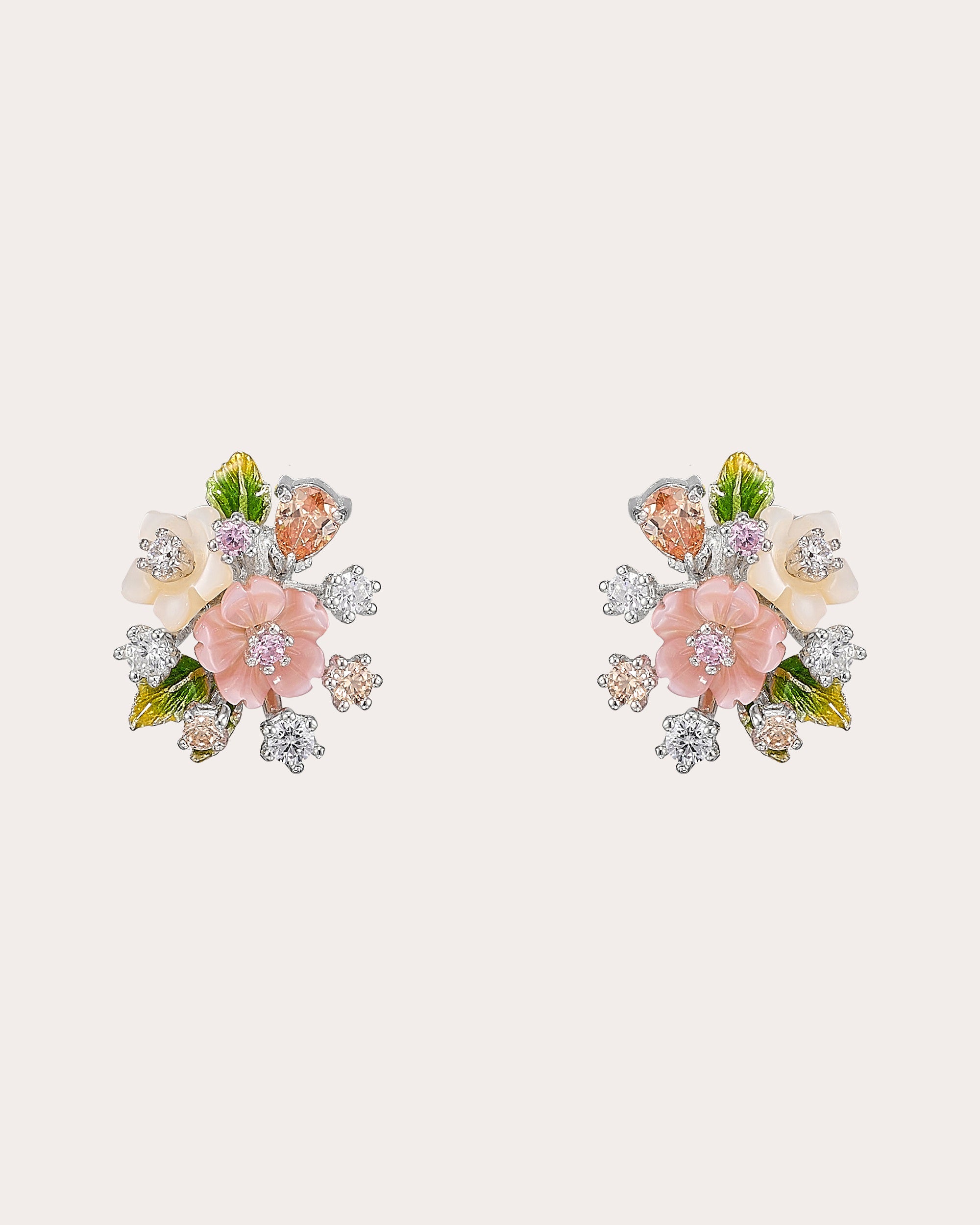 Diamond Mini Bouquet Stud Earrings