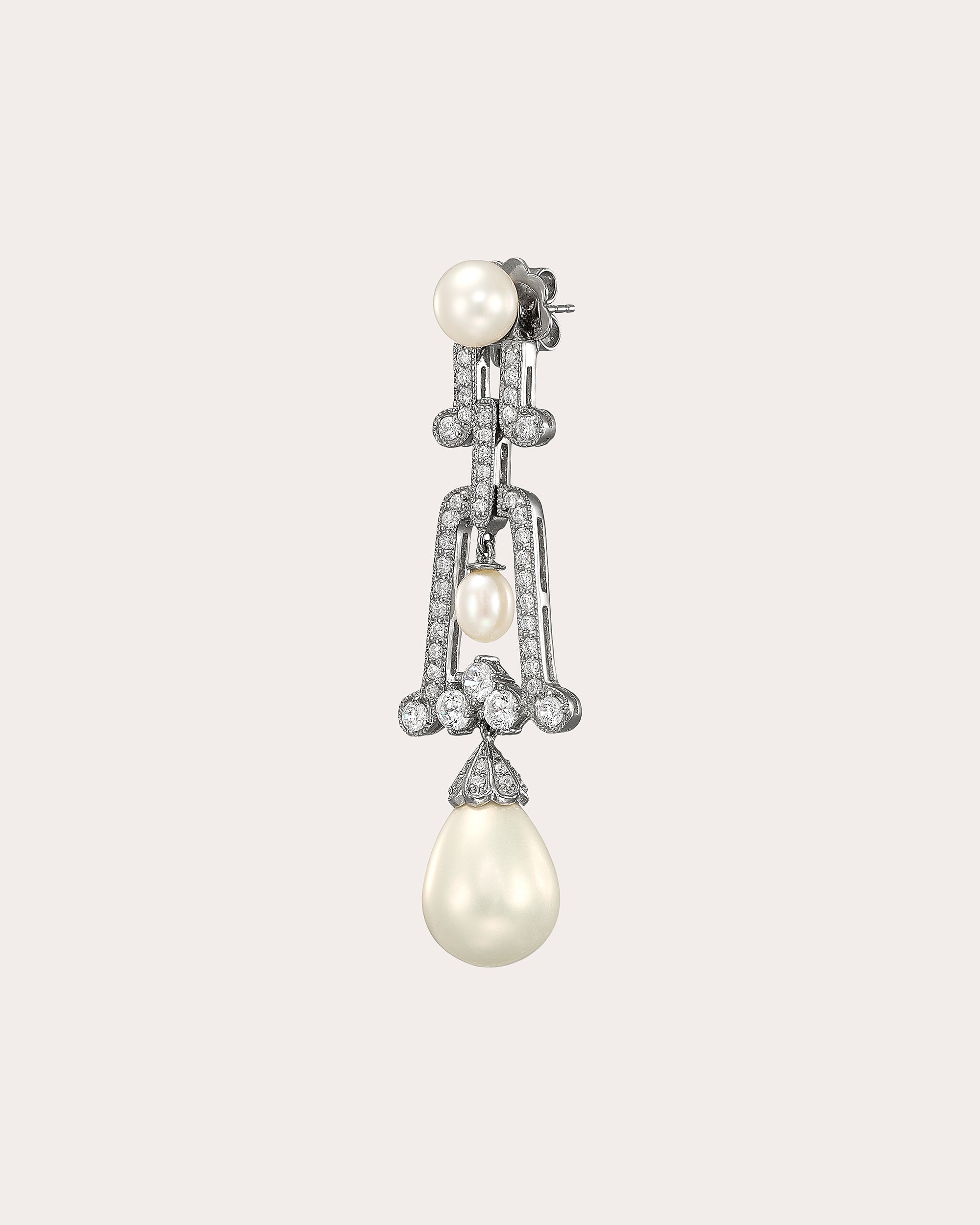Diamond & Pearl Moderne Drop Earrings