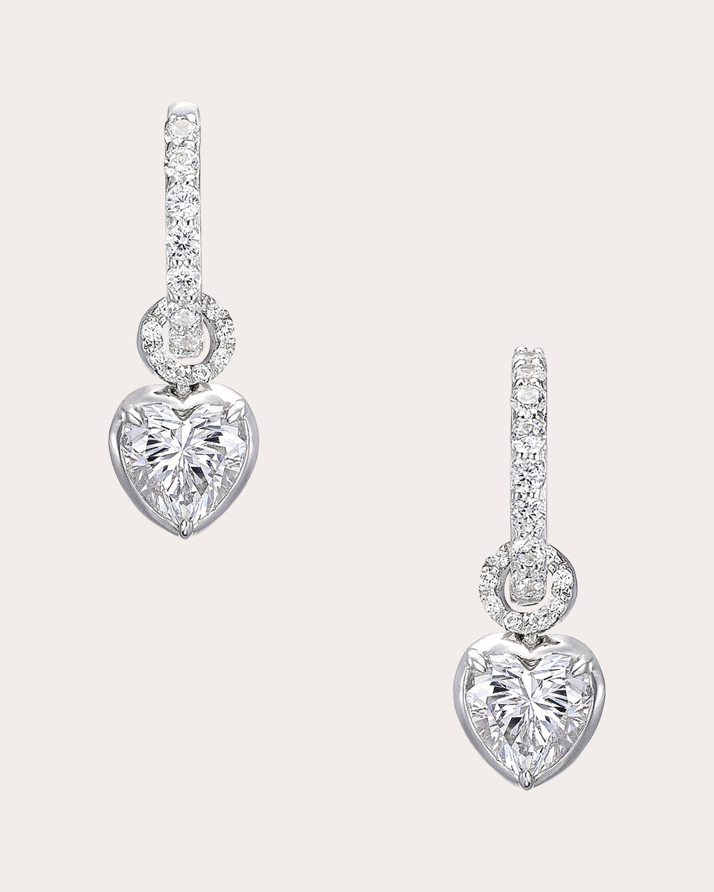 Diamond Petite Heart Hoop Earrings