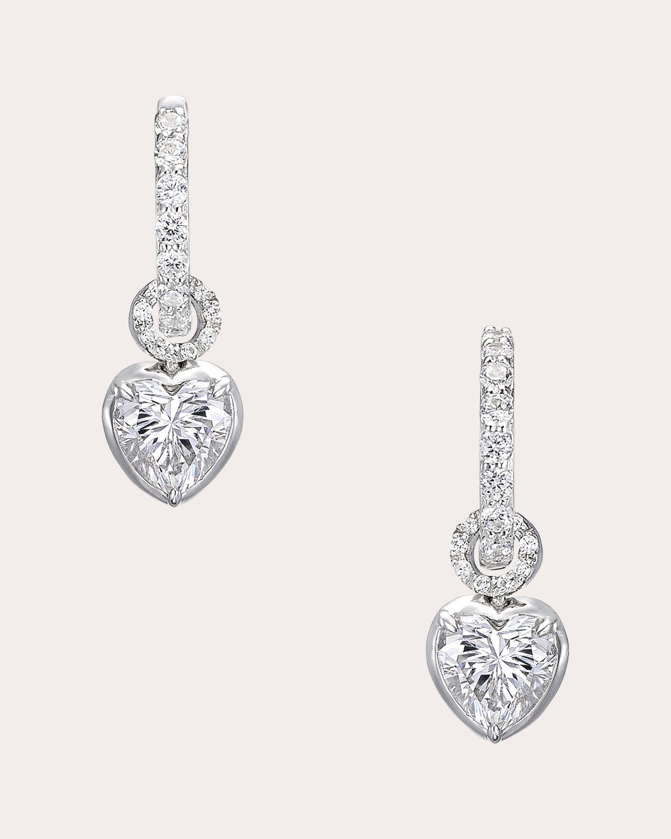 Diamond Heart Hoop Earrings