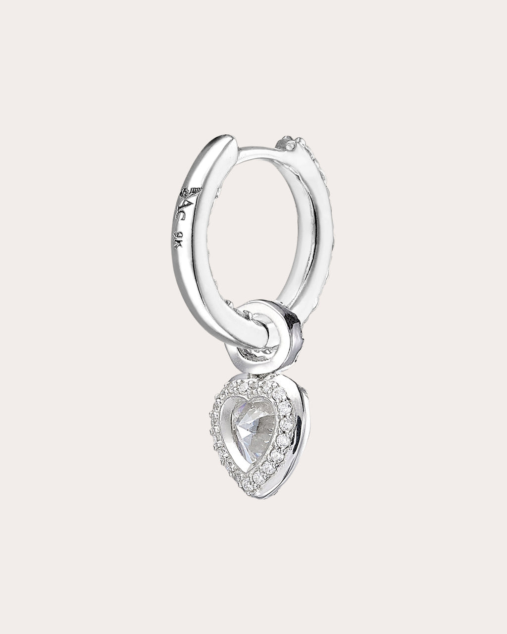 Diamond Heart Hoop Earrings