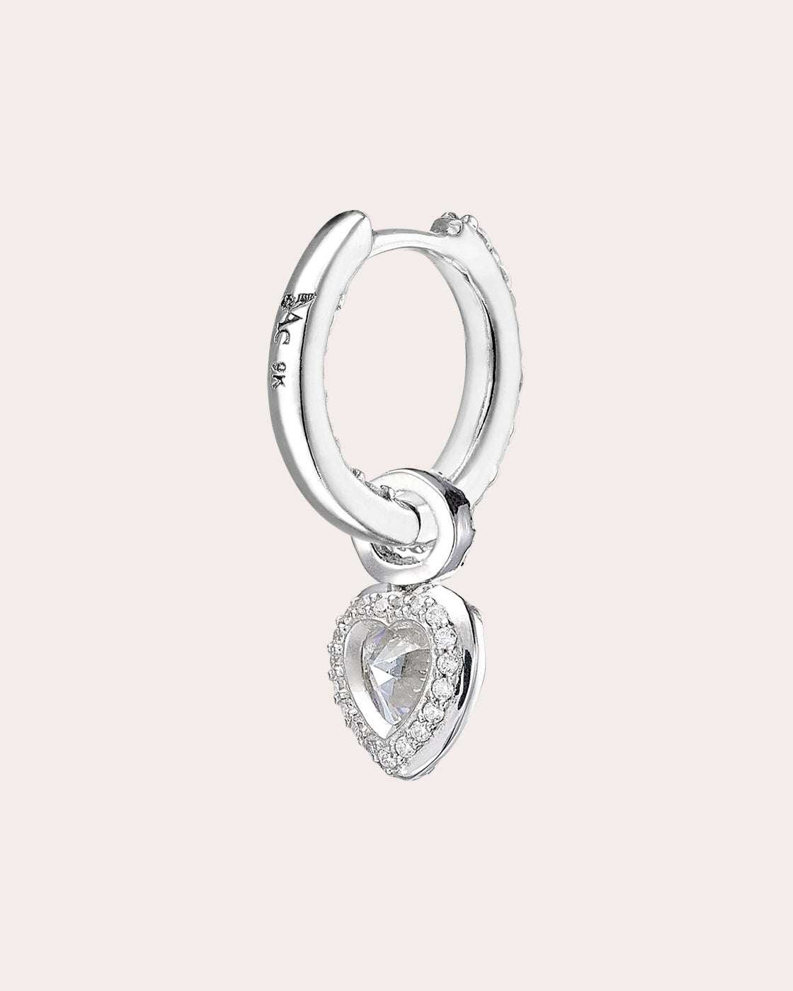 Diamond Heart Hoop Earrings