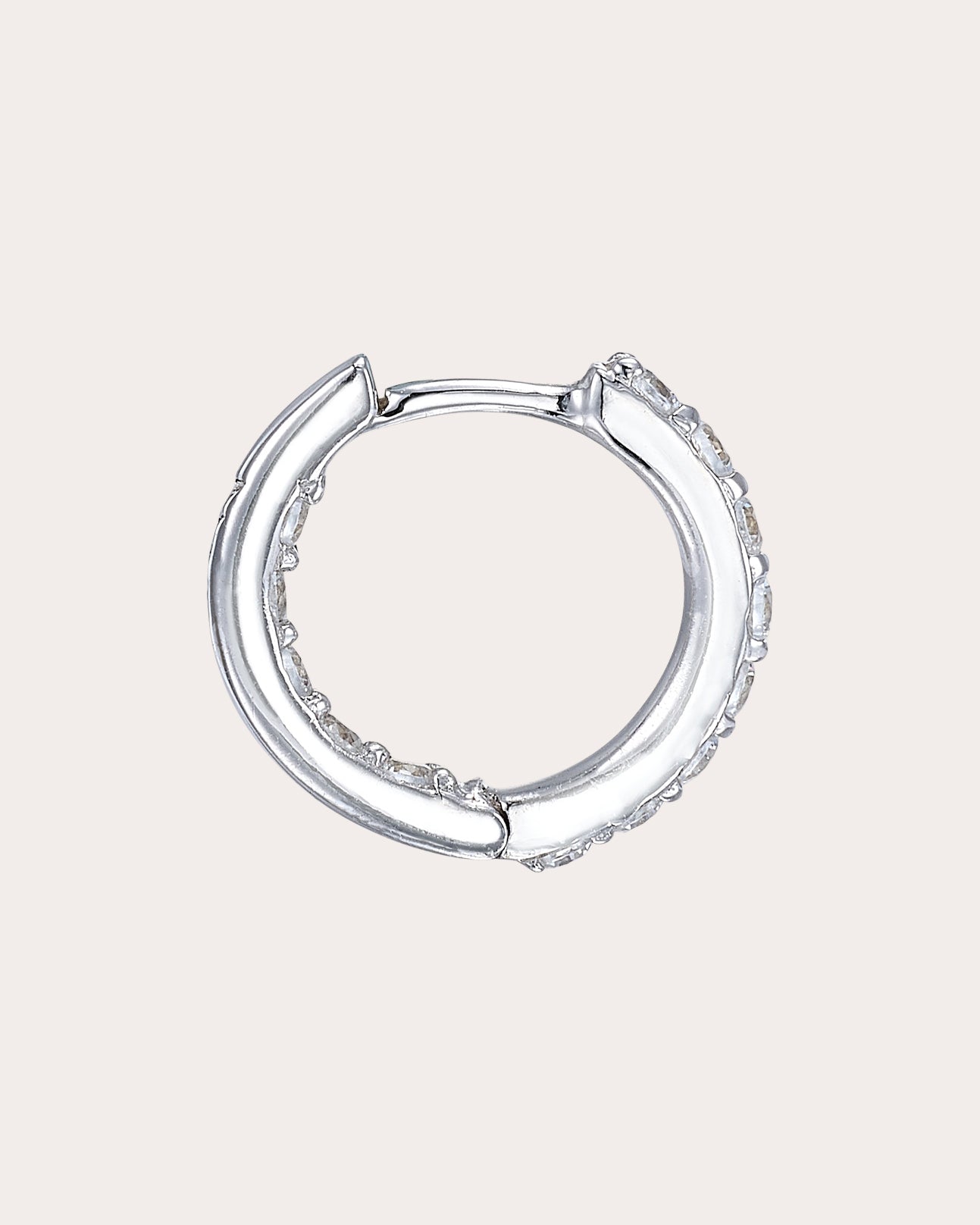 Diamond Petite Heart Hoop Earrings
