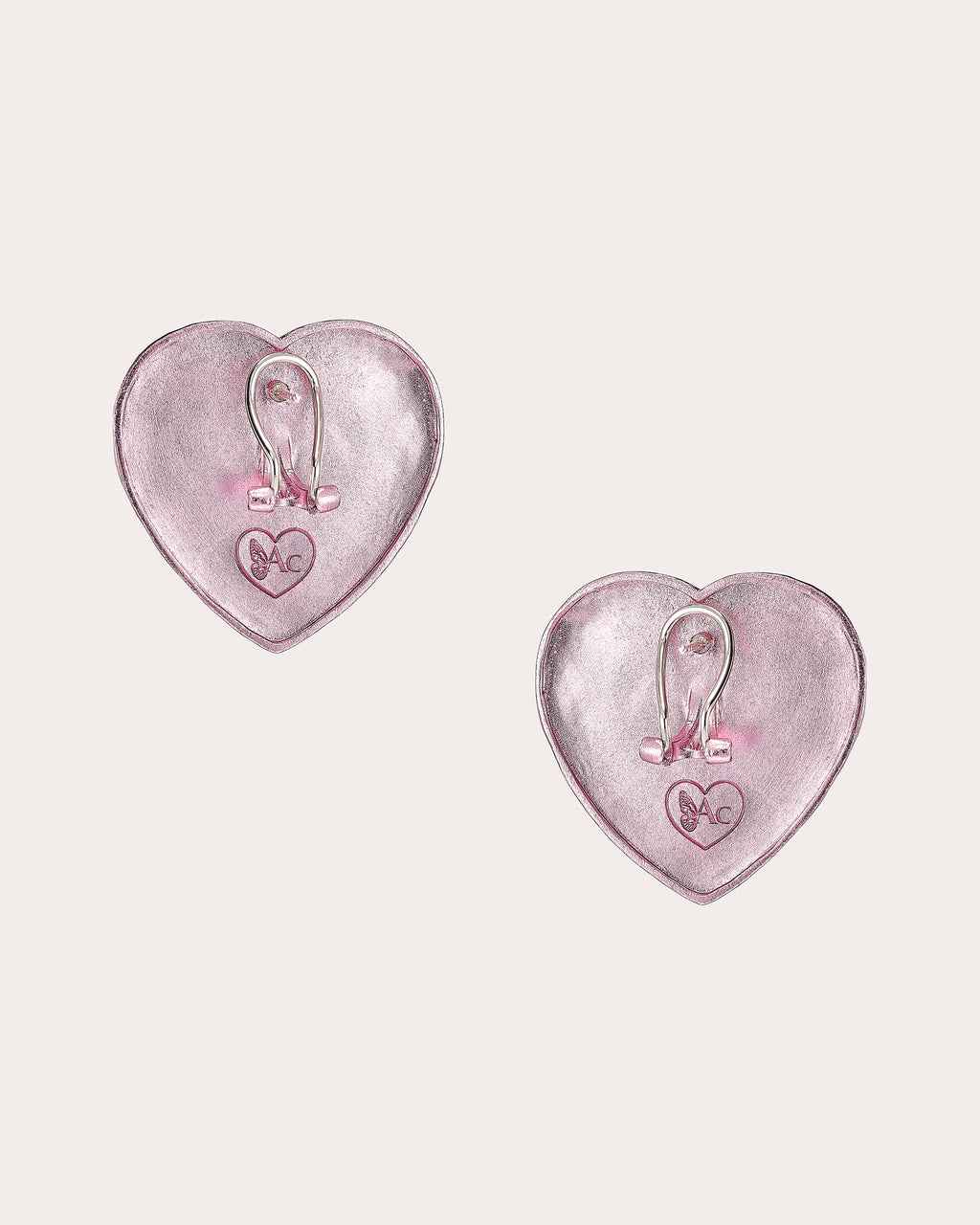 Rose Quartz Heart Stud Earrings
