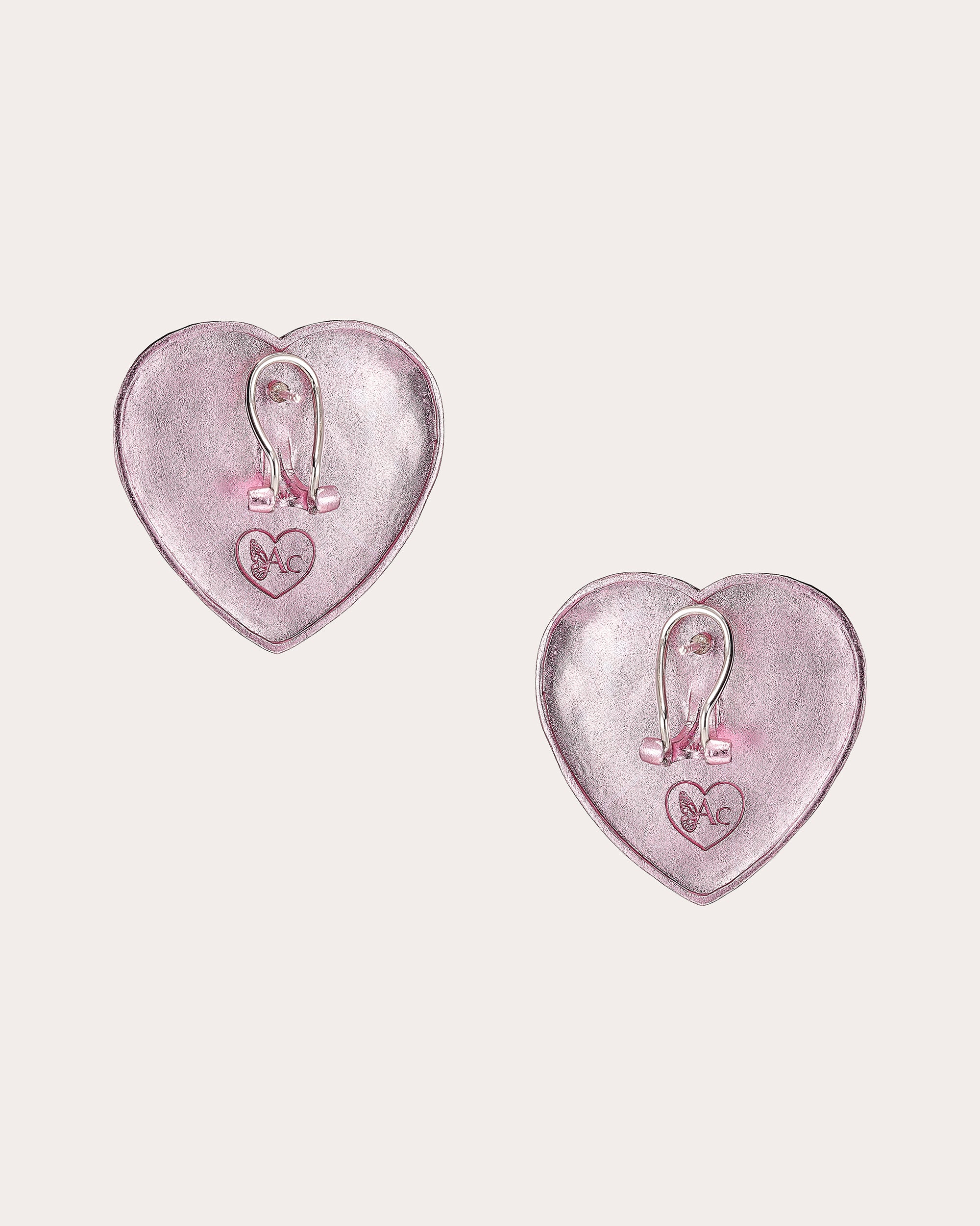 Rose Quartz Heart Stud Earrings