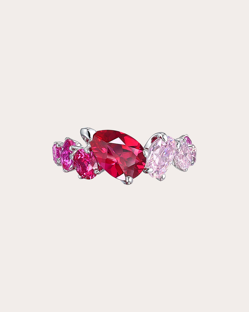 Ruby & Pink Sapphire Nova Starburst Ombré Ring