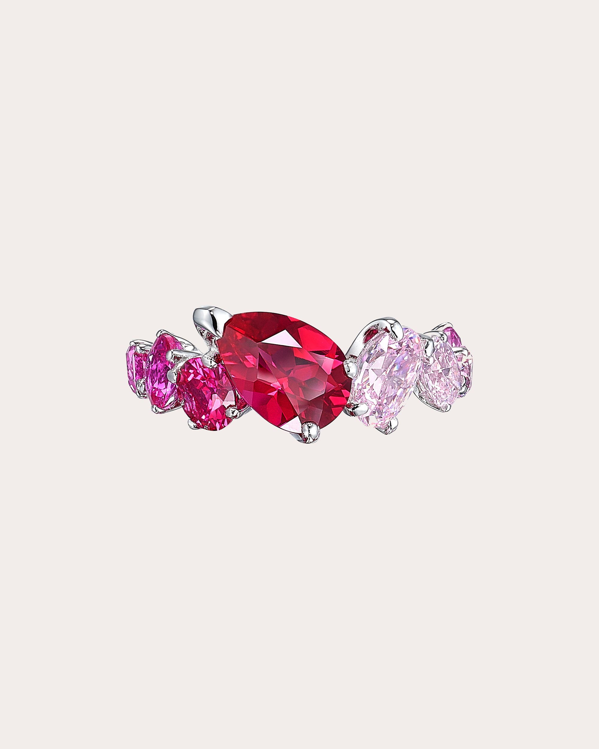 Ruby & Pink Sapphire Nova Starburst Ombré Ring