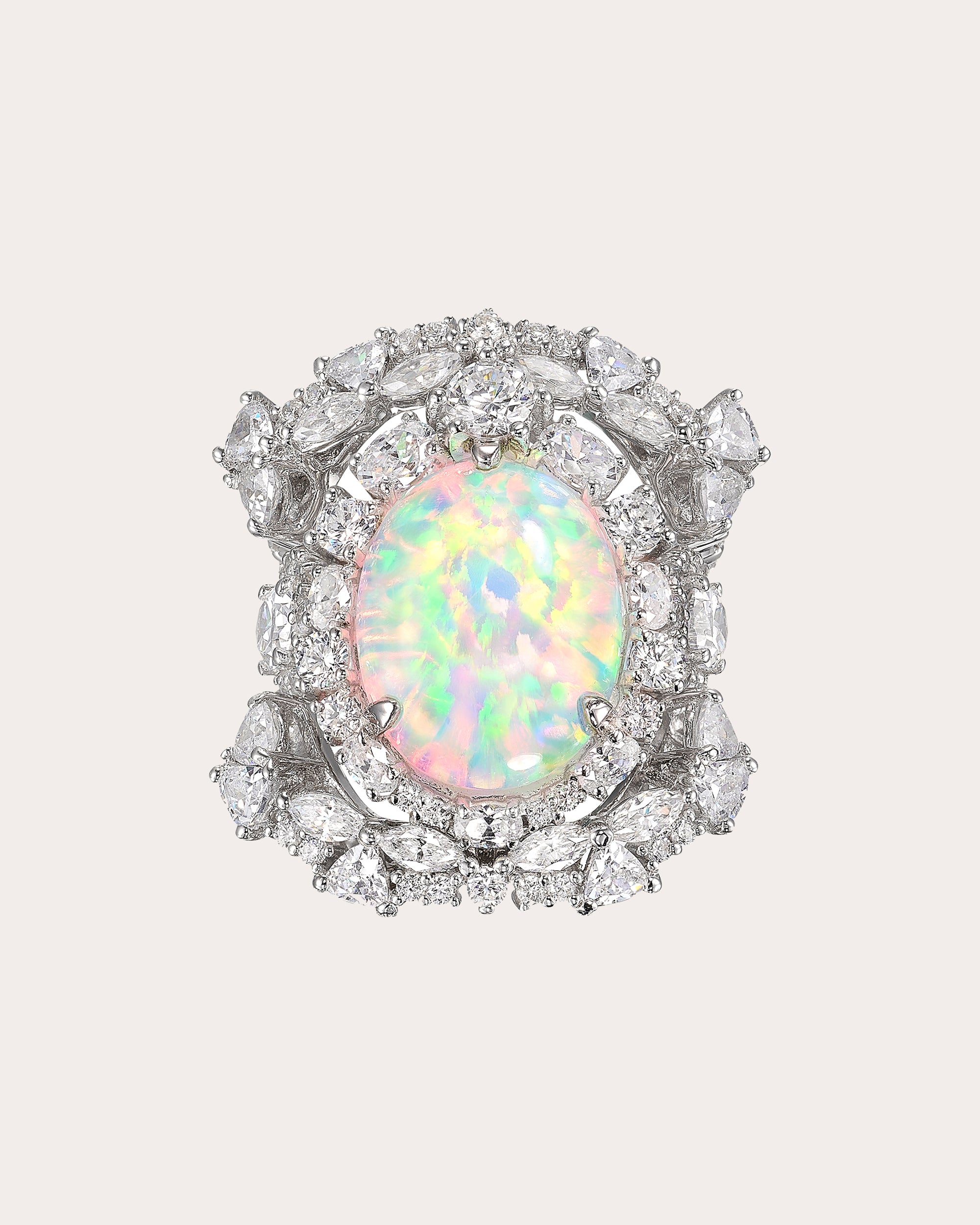 Diamond & Sky Opal Ocean Ring Trio
