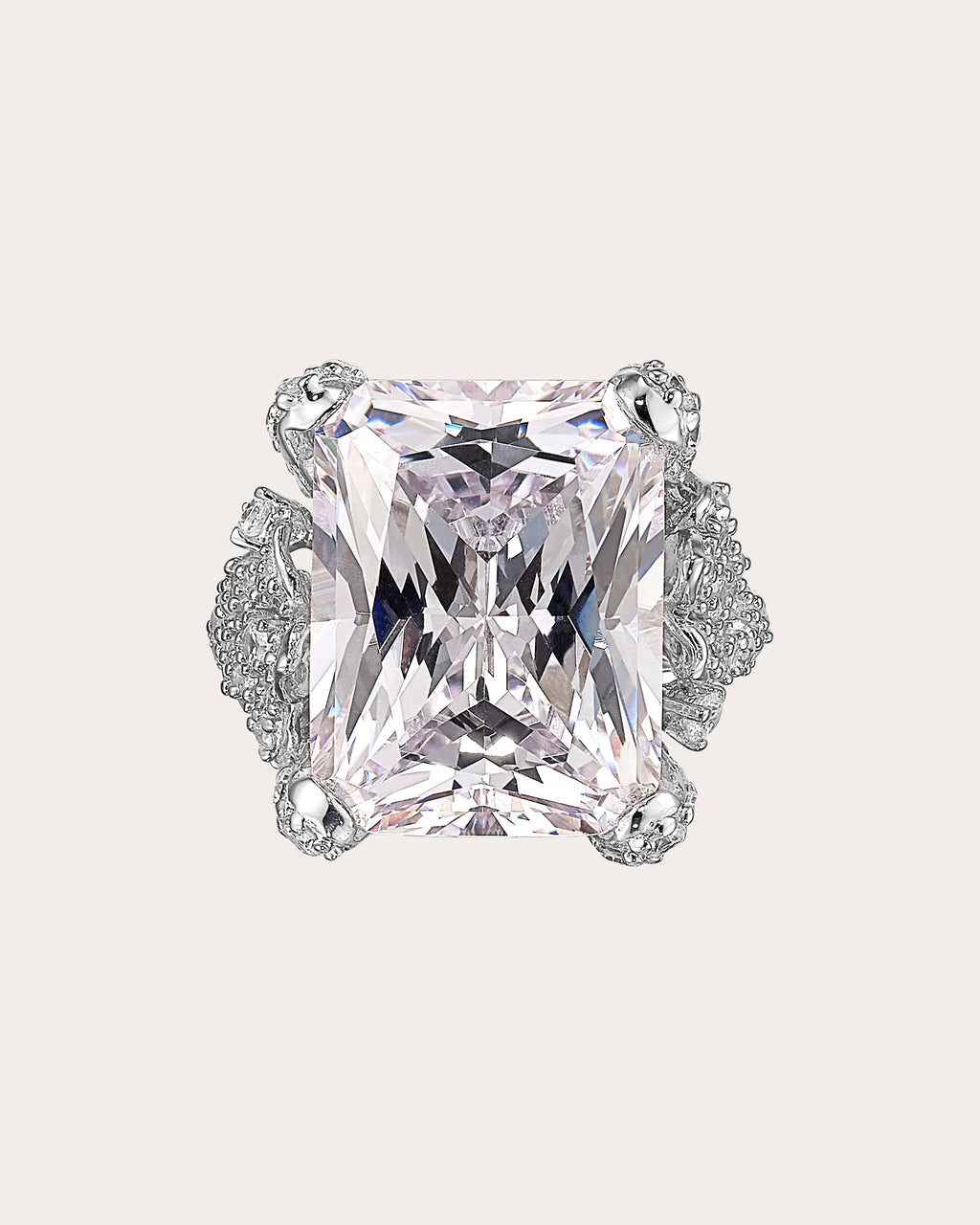 Diamond Snowflower Princess-Cut Ring