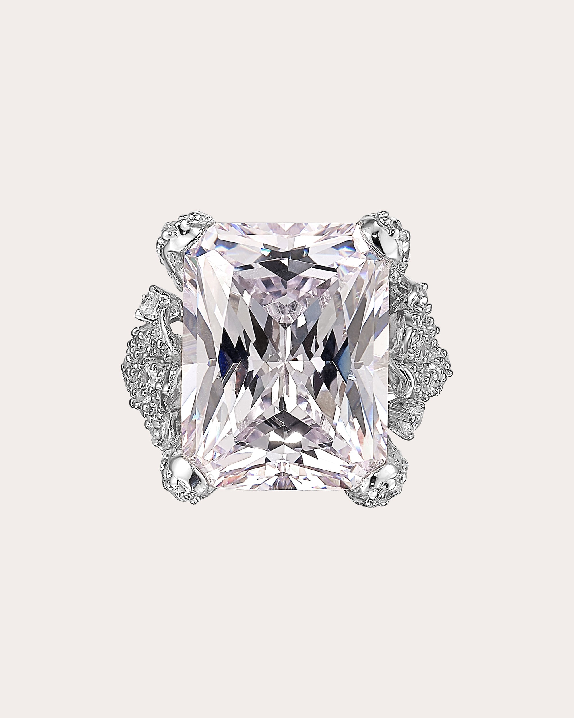 Diamond Snowflower Princess-Cut Ring