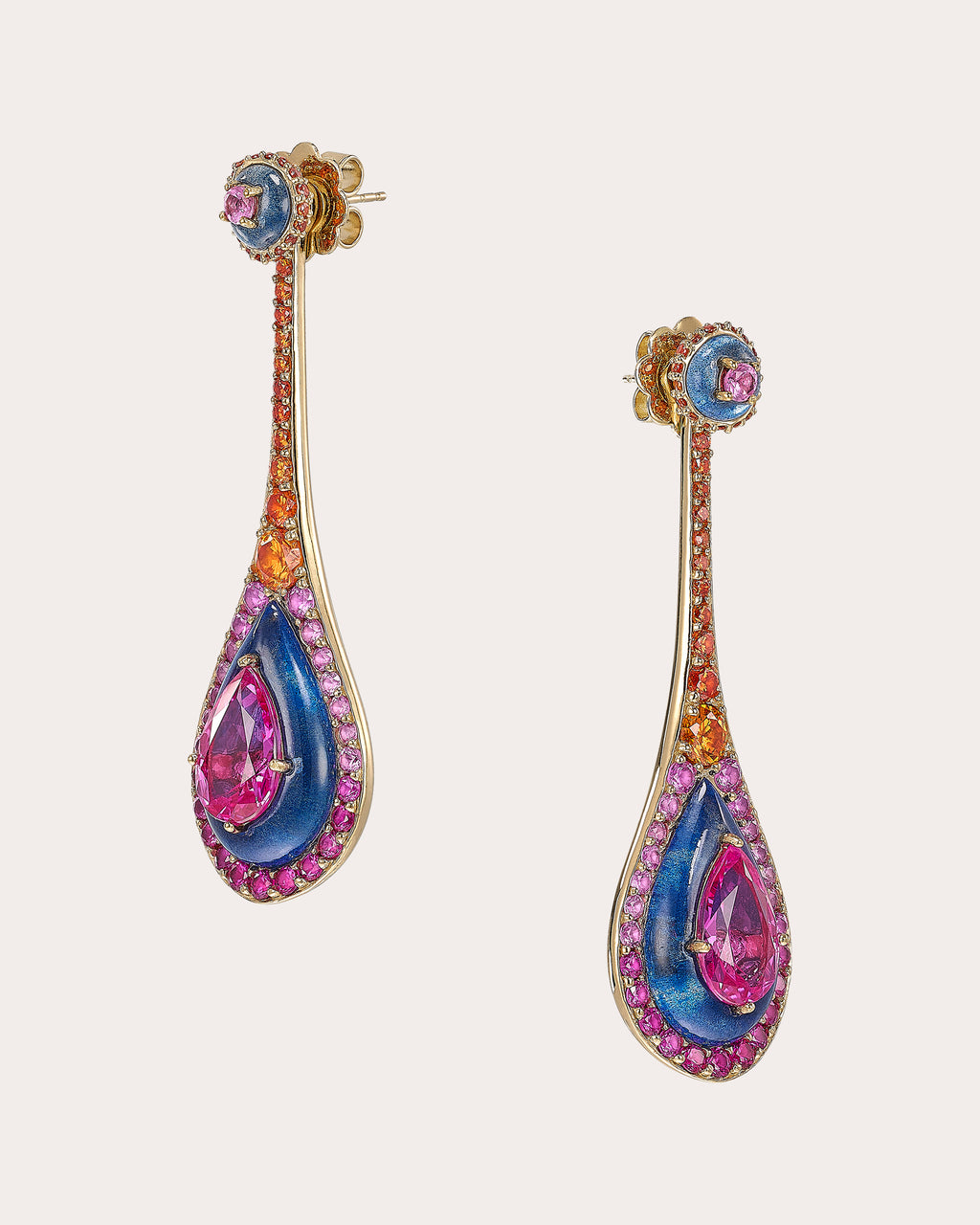 Sapphire & Spirulina Fruit Gem™ Sunset Elixir Drop Earrings