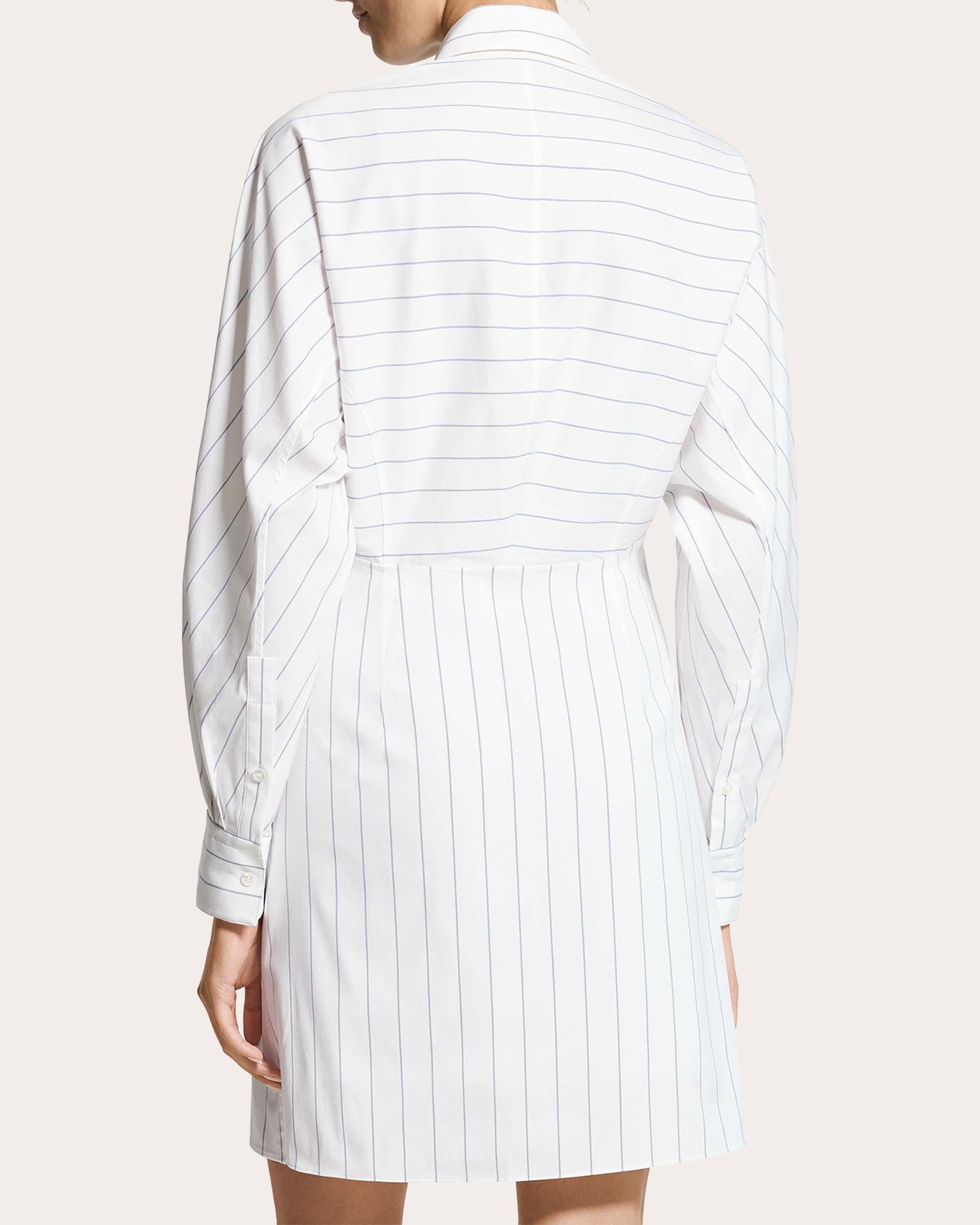 Stripe Poplin Articulated Shirt Dress