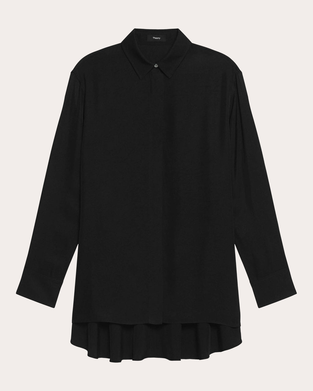 Washed Twill Flounced High-Low Shirt