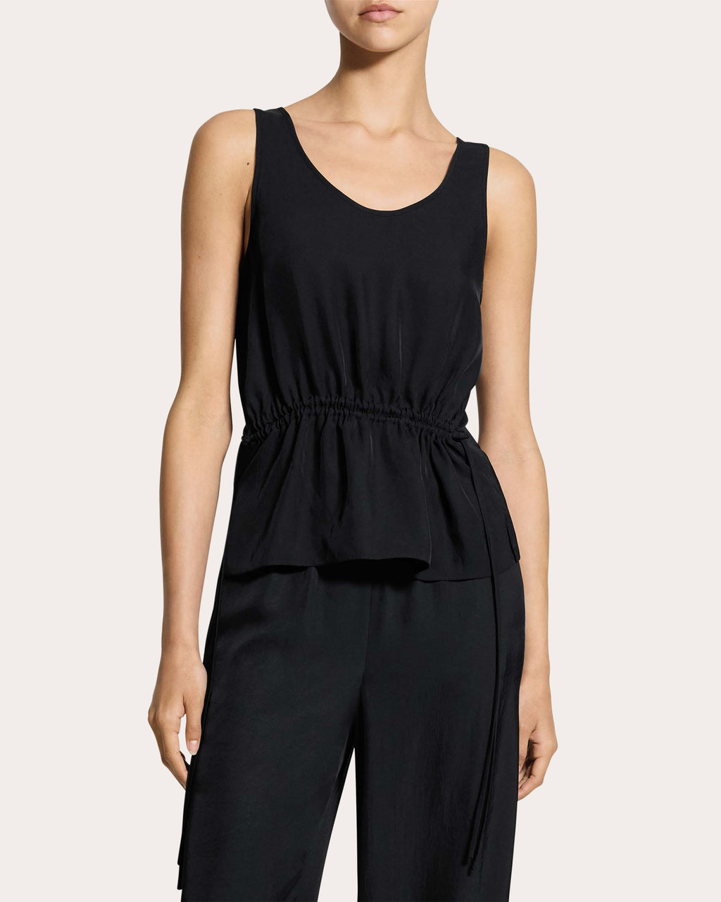 Washed Twill Drawstring Tank Top