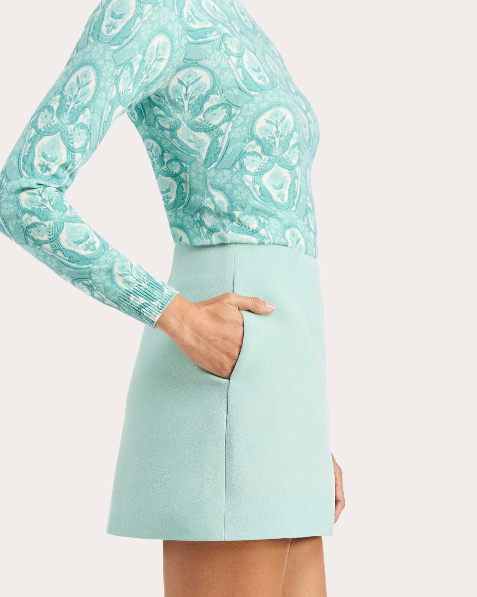 Arden Crepe Hardware Wrap Mini Skort