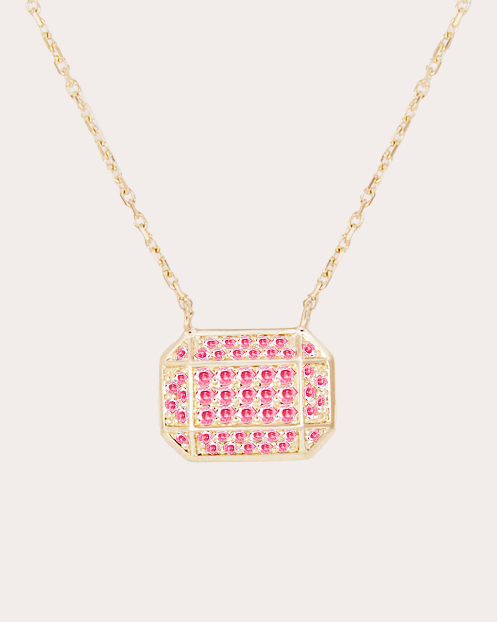 Pink Sapphire & 14k Gold Spark Pendant Necklace