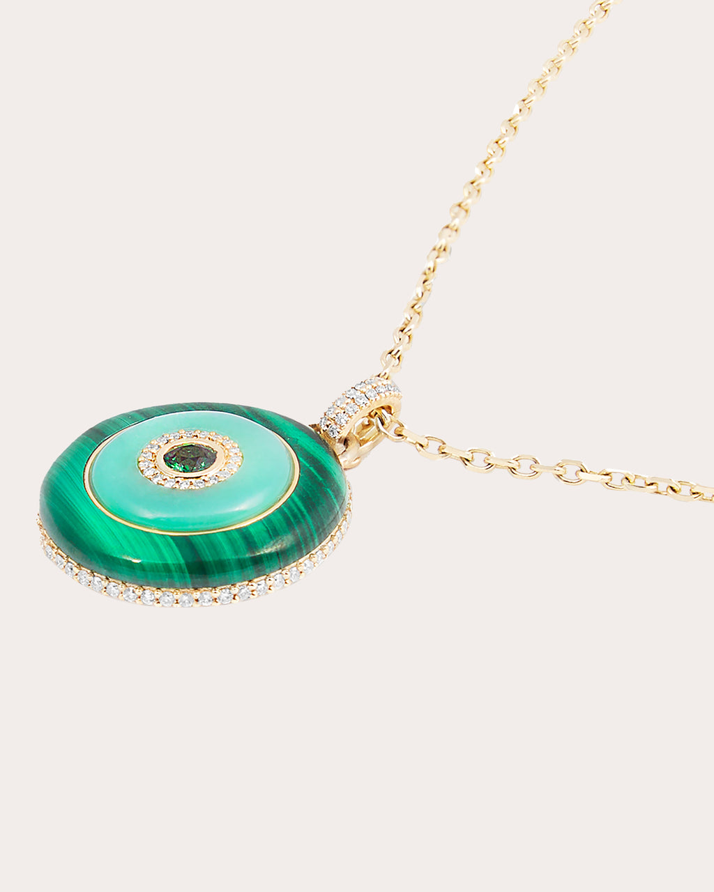 Gemstone & 14k Gold Evolve Large Disc Pendant Necklace