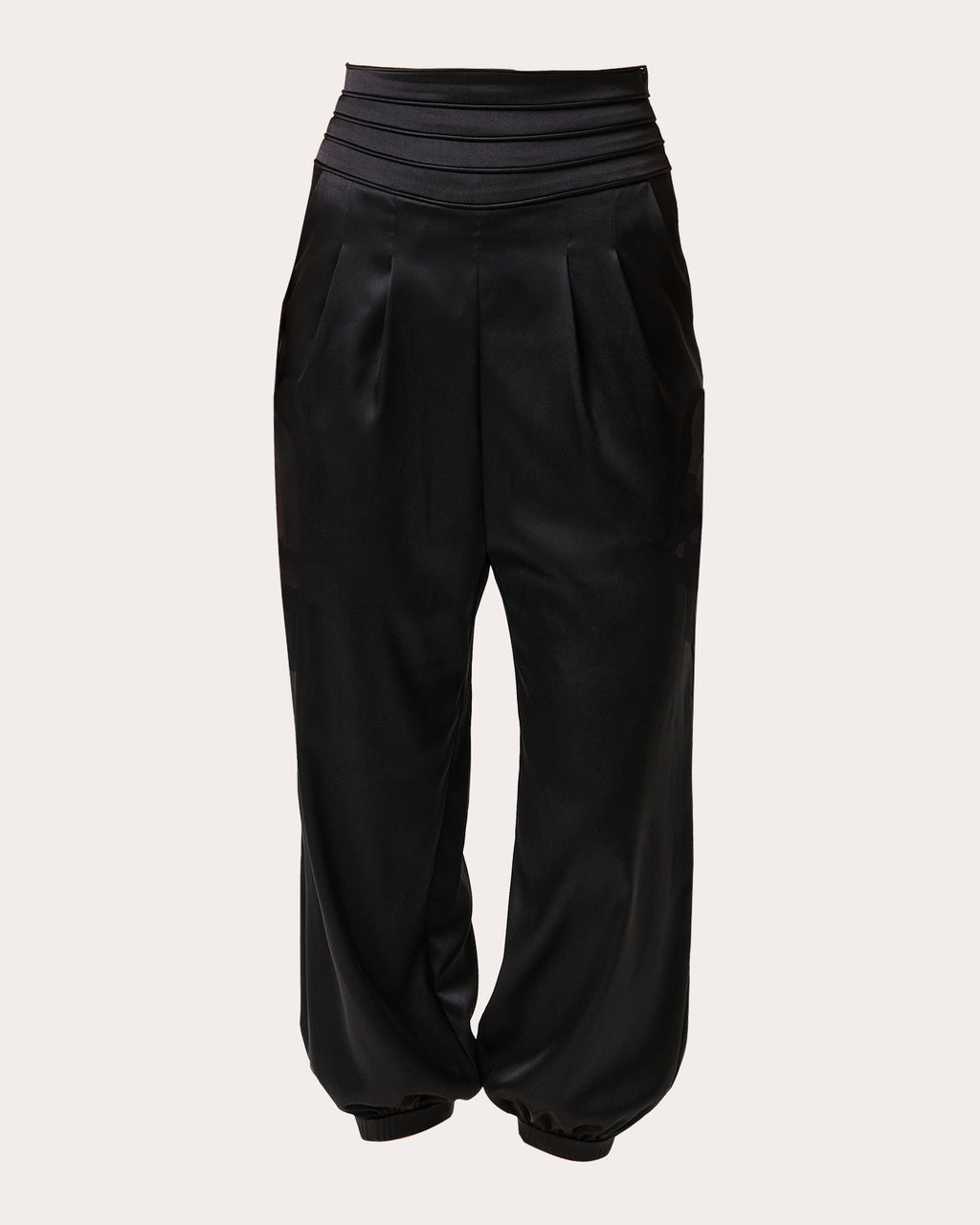 Avenoir Silk Charmeuse Pleated Crop Pants
