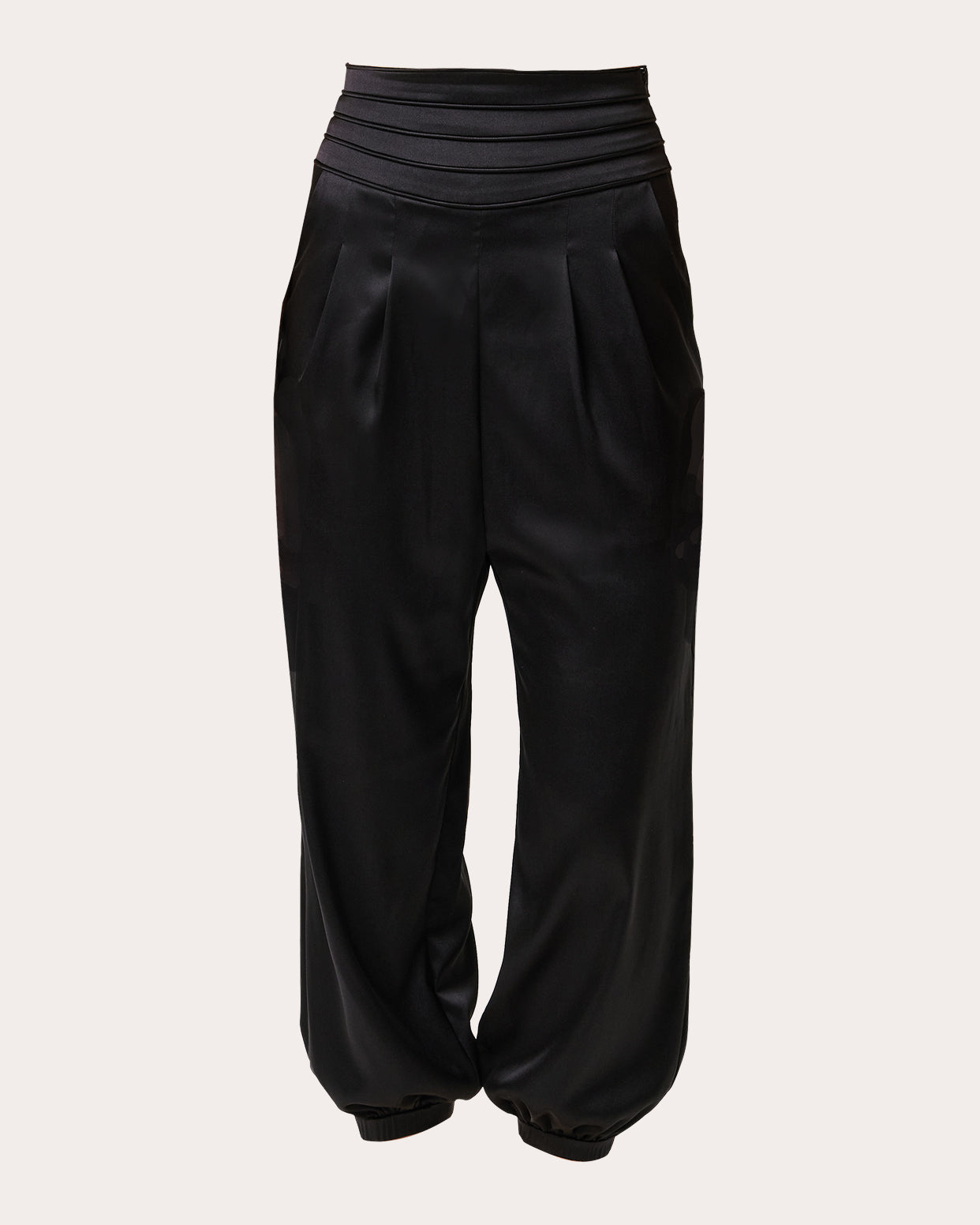 Avenoir Silk Charmeuse Pleated Crop Pants