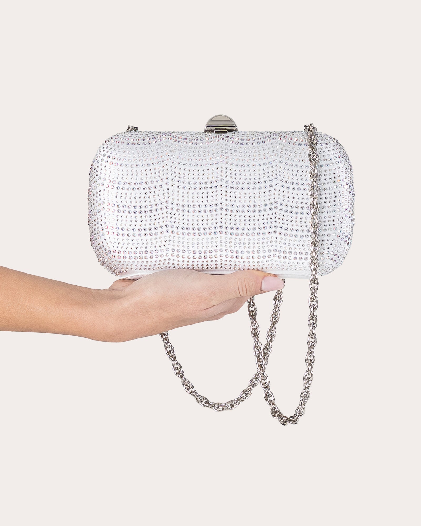 Lyssa Embellished Satin Structured Clutch
