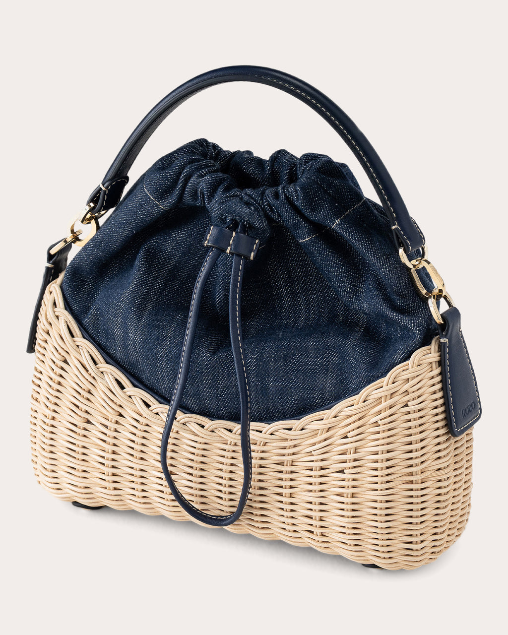 Nadine Wicker Denim Handbag