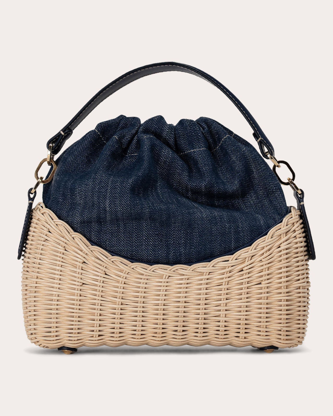 Nadine Wicker Denim Handbag