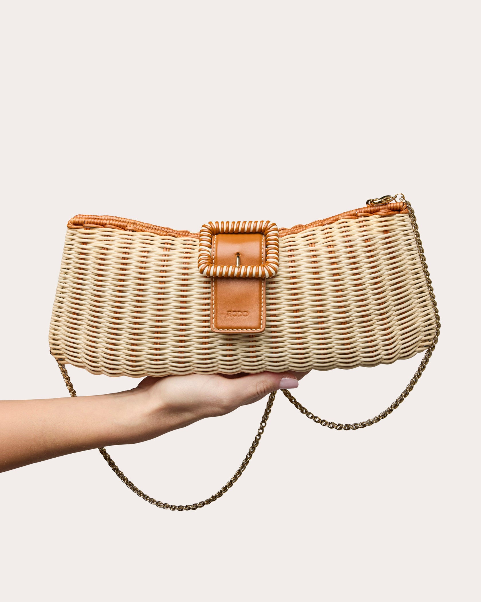 Nathalie Woven Wicker Clutch