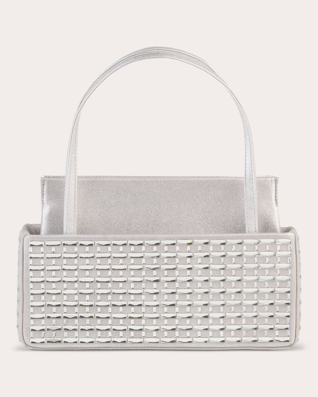 Norma Baguette Crystal Metallic Leather Handbag