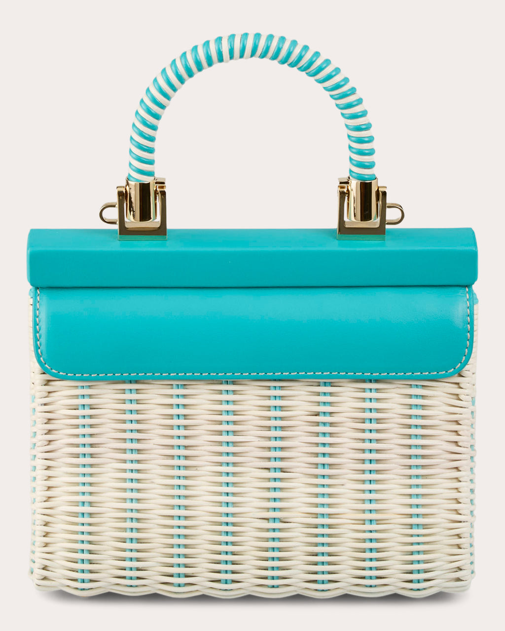 Small Paris Woven Wicker Leather Handbag