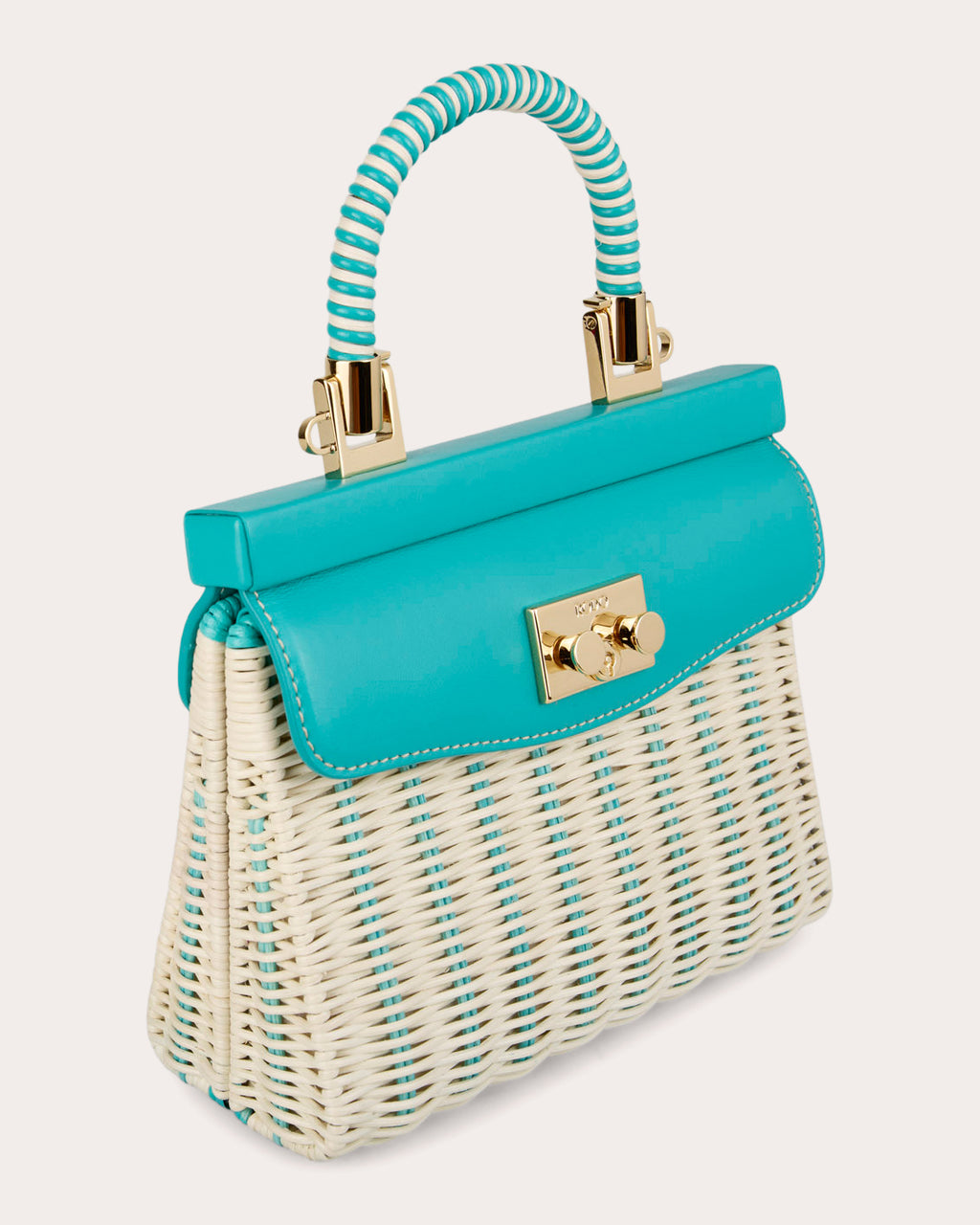 Small Paris Woven Wicker Leather Handbag