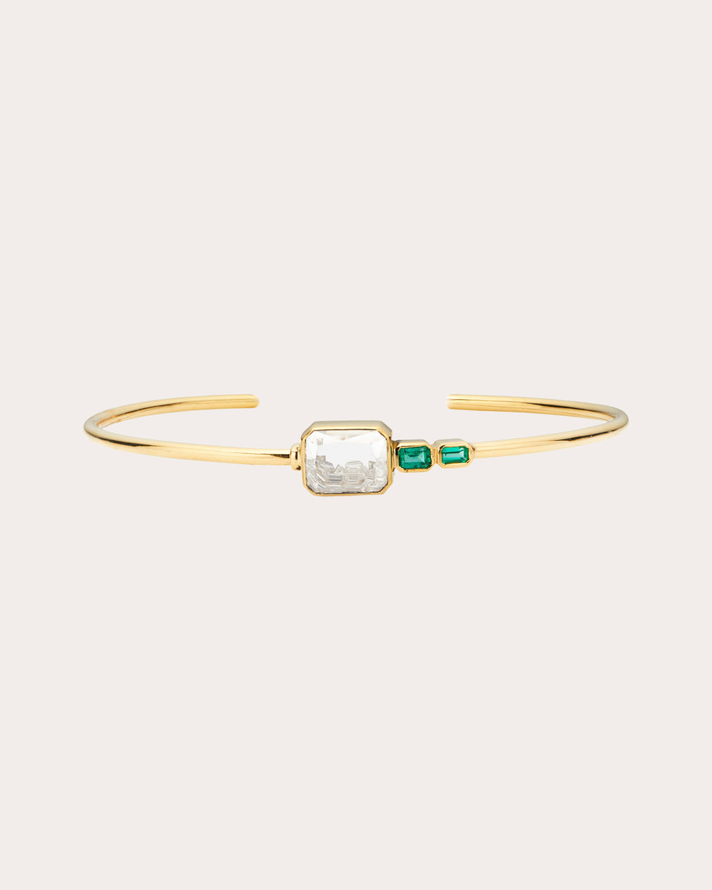 Emerald & Diamond Bala Shaker Cuff