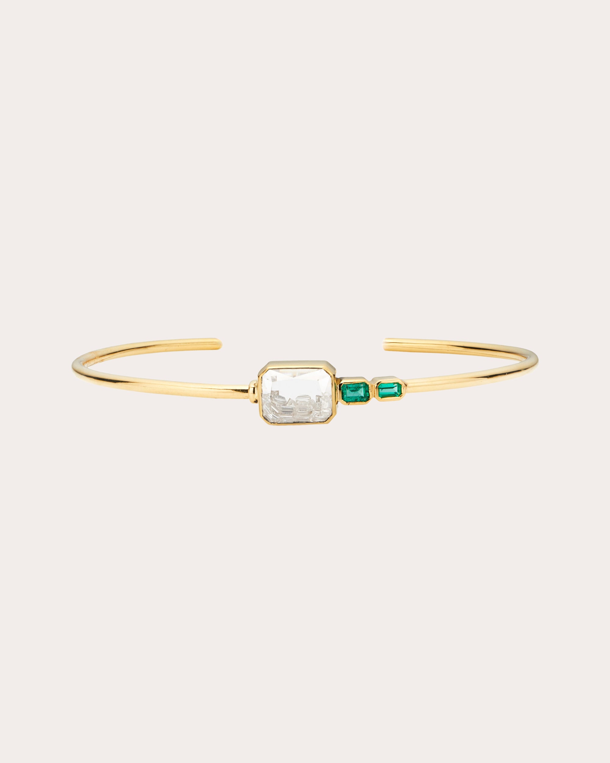 Emerald & Diamond Bala Shaker Cuff