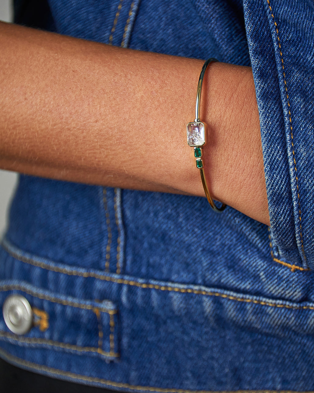 Emerald & Diamond Bala Shaker Cuff