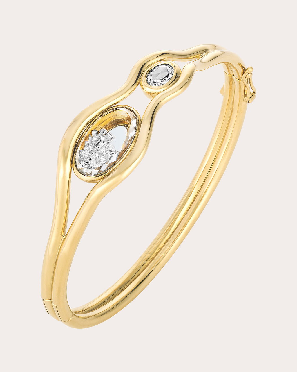 Diamond & 18k Gold Rastro Shaker Bangle