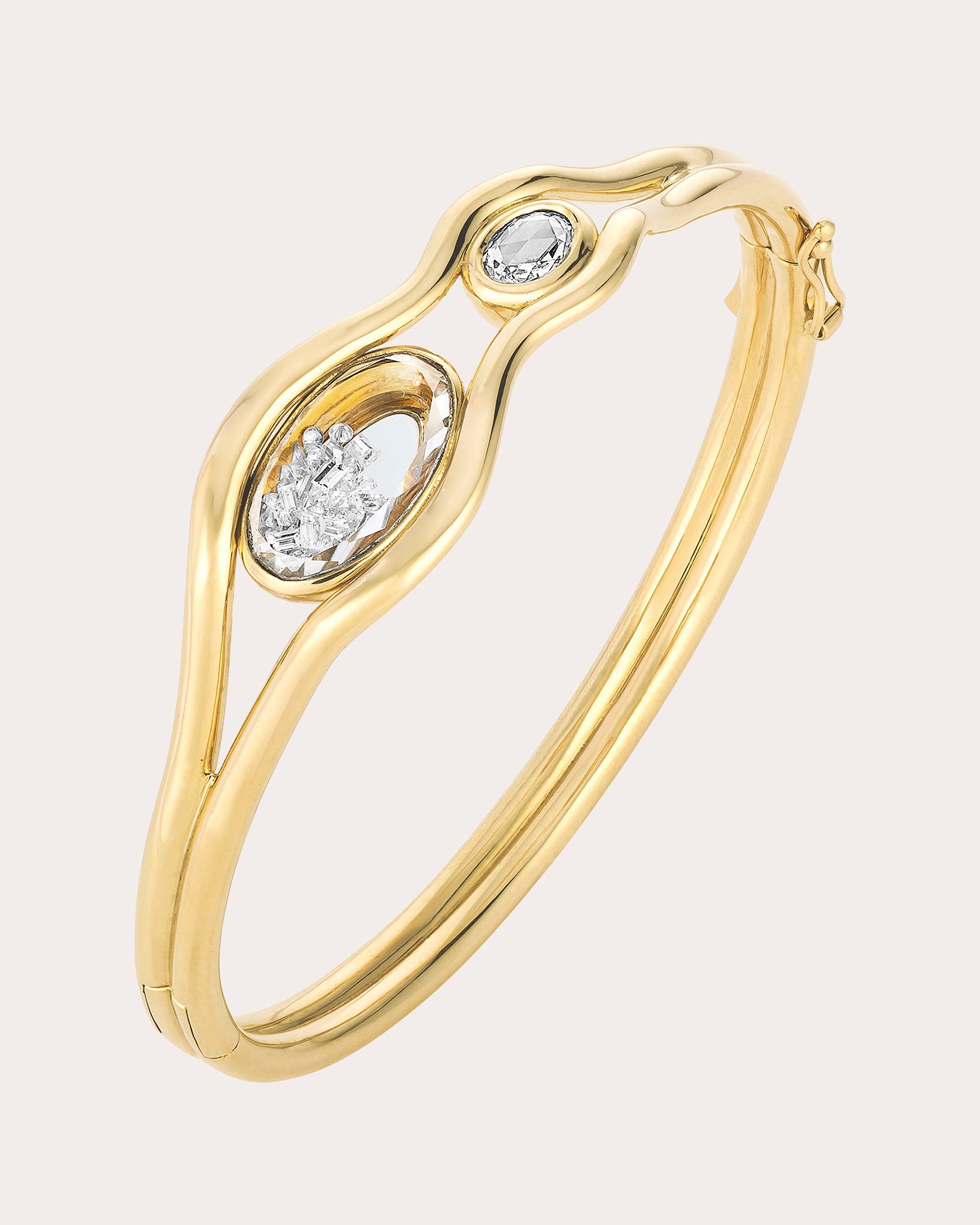 Diamond & 18k Gold Rastro Shaker Bangle