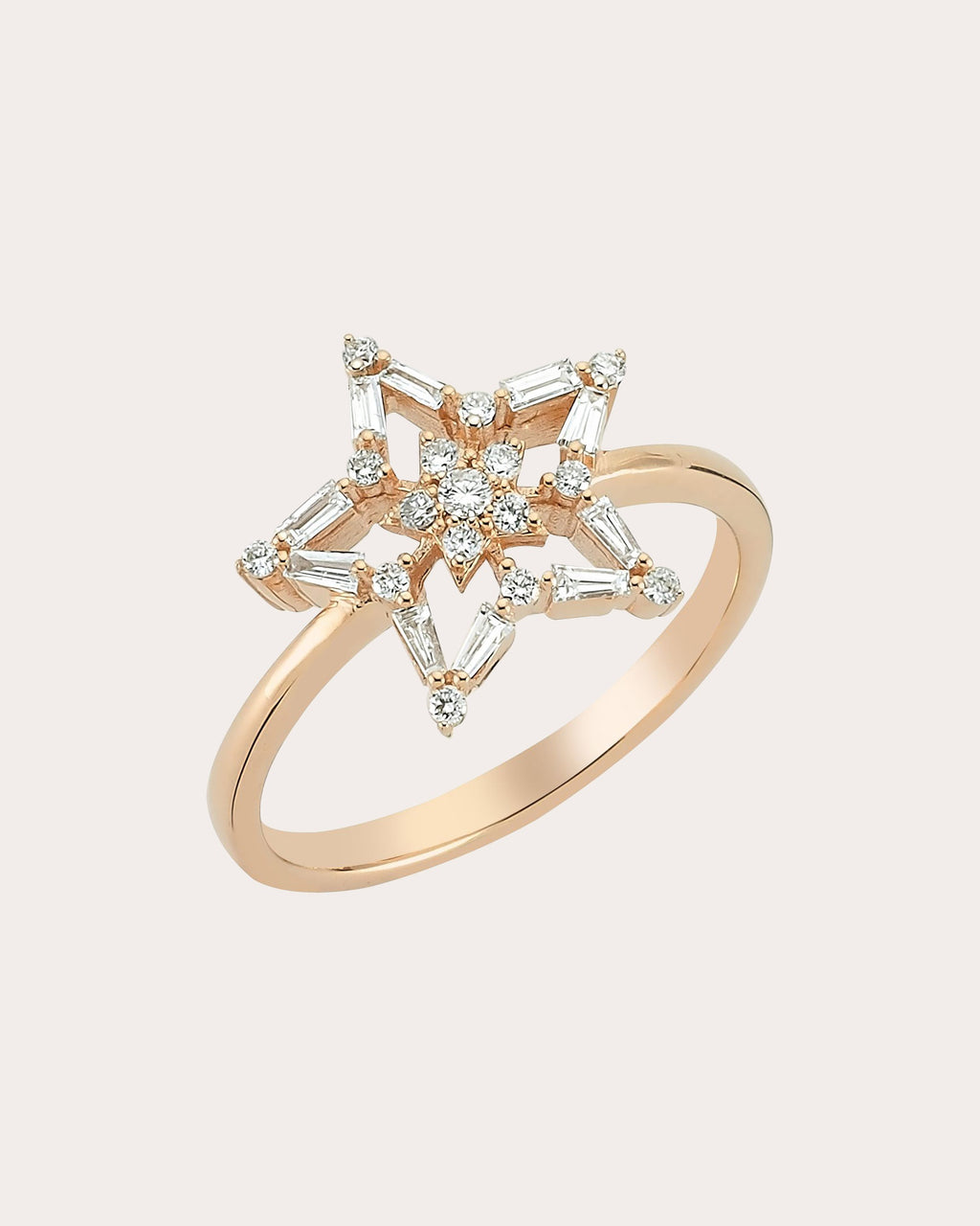 Diamond & 14k Rose Gold Sirius Star Ring