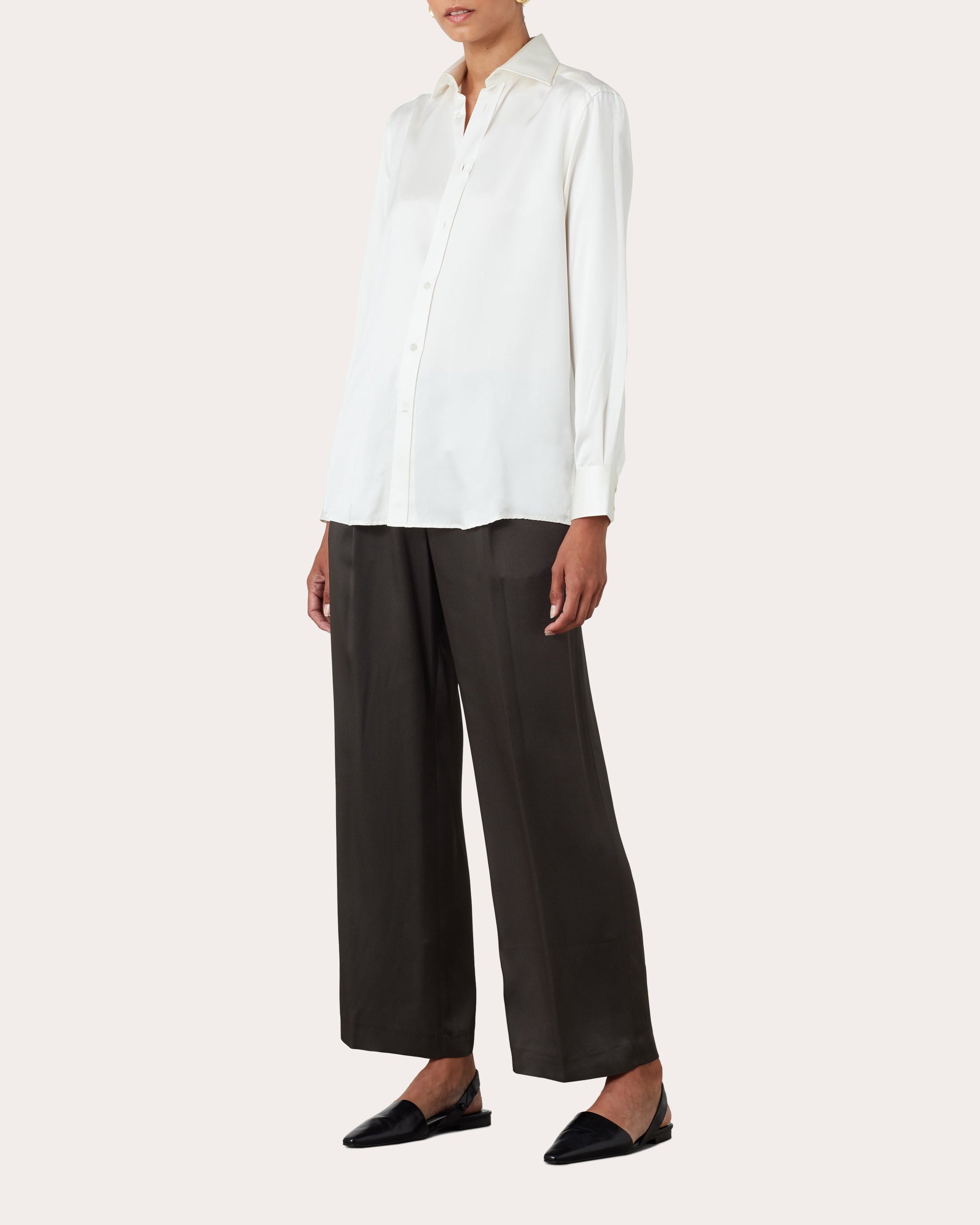 The Boyfriend Silk Satin Shirt