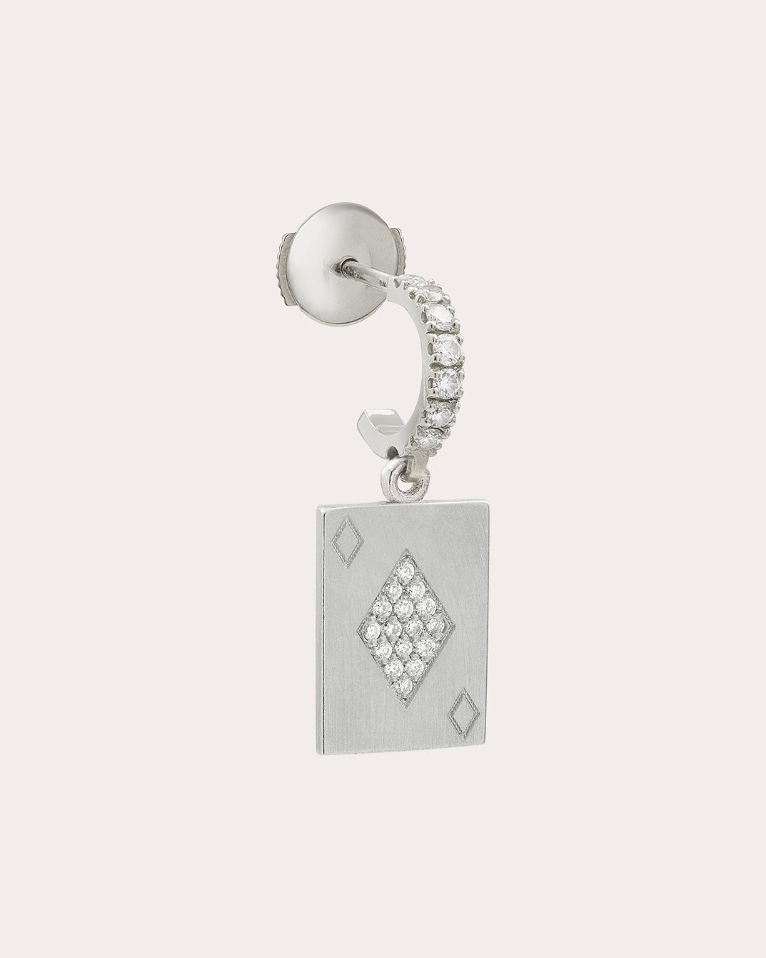 Diamond & 18k White Gold Honneur Drop Earring